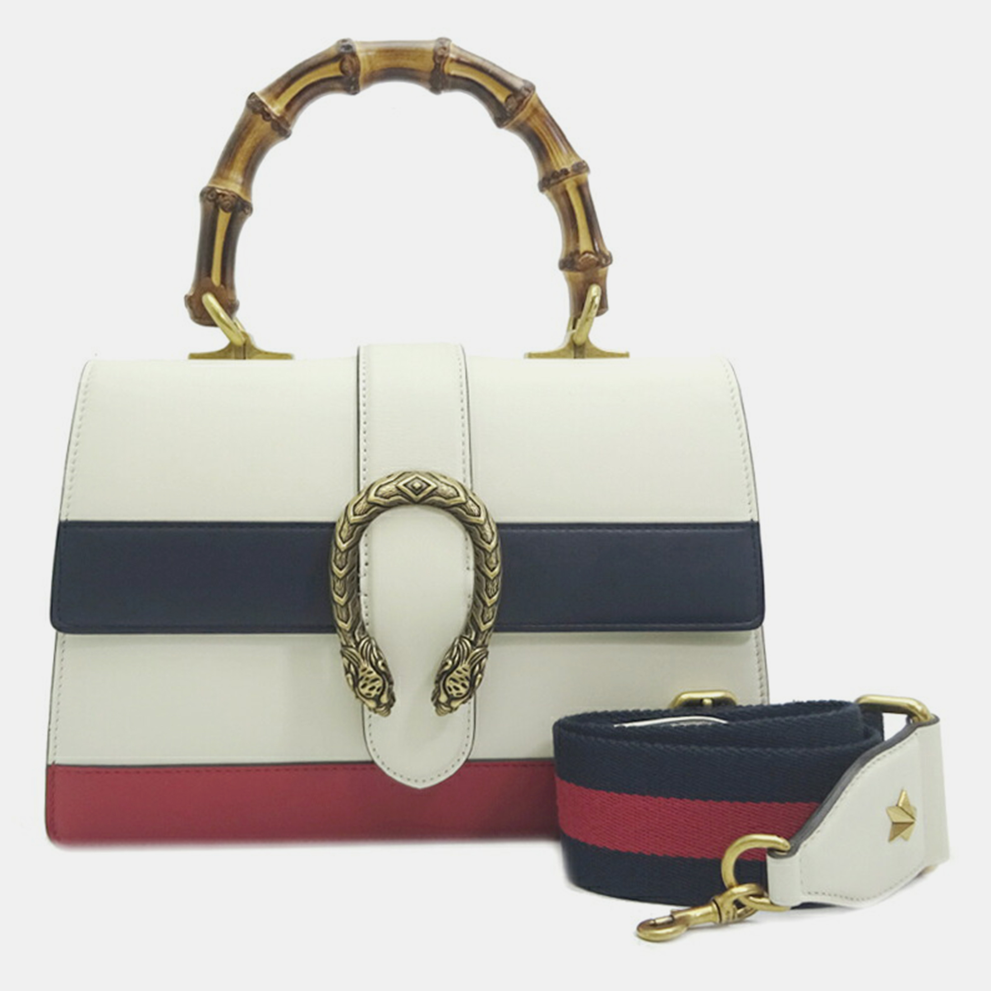 Gucci white leather dionysus top handle bag