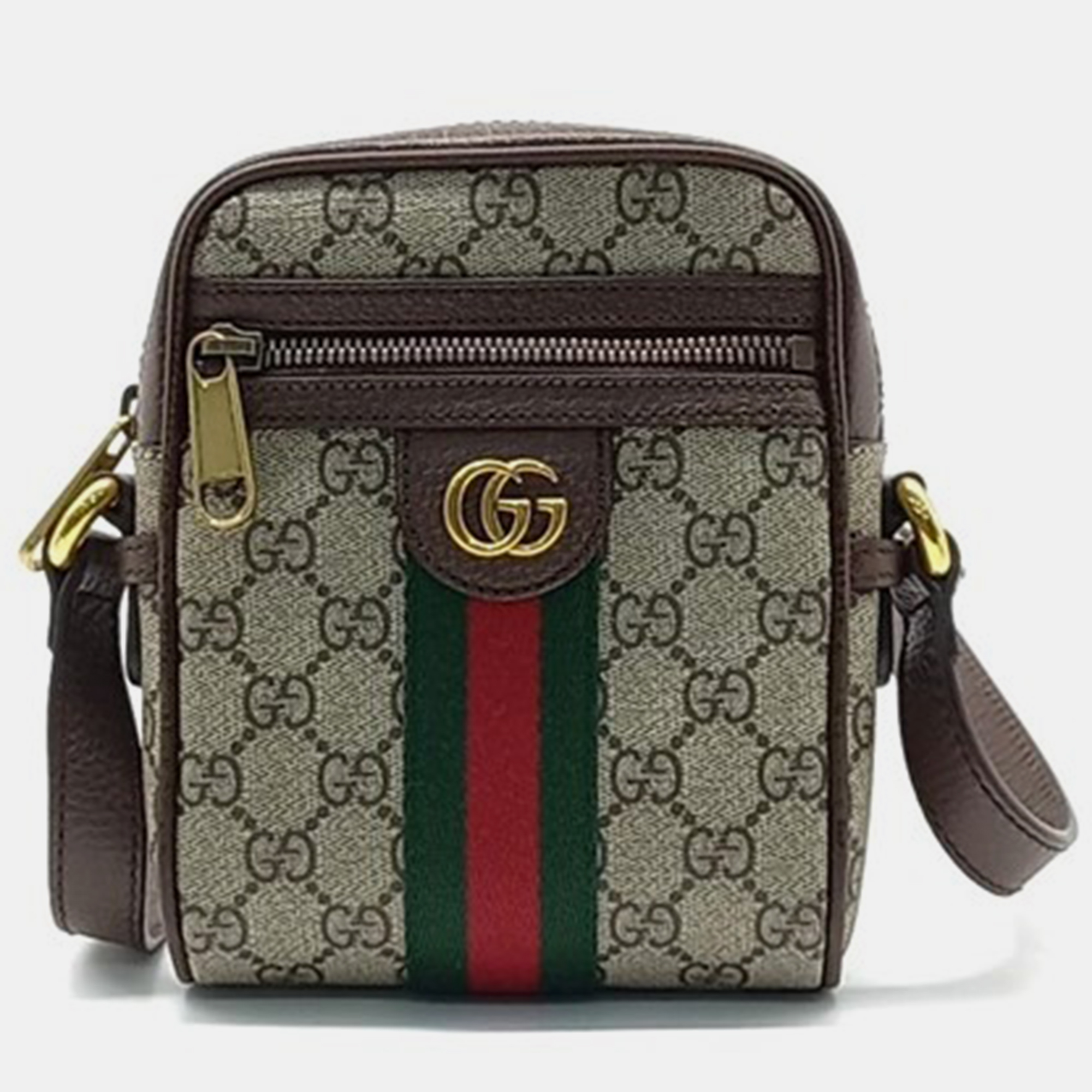 Gucci brown gg canvas ophidia crossbody bag