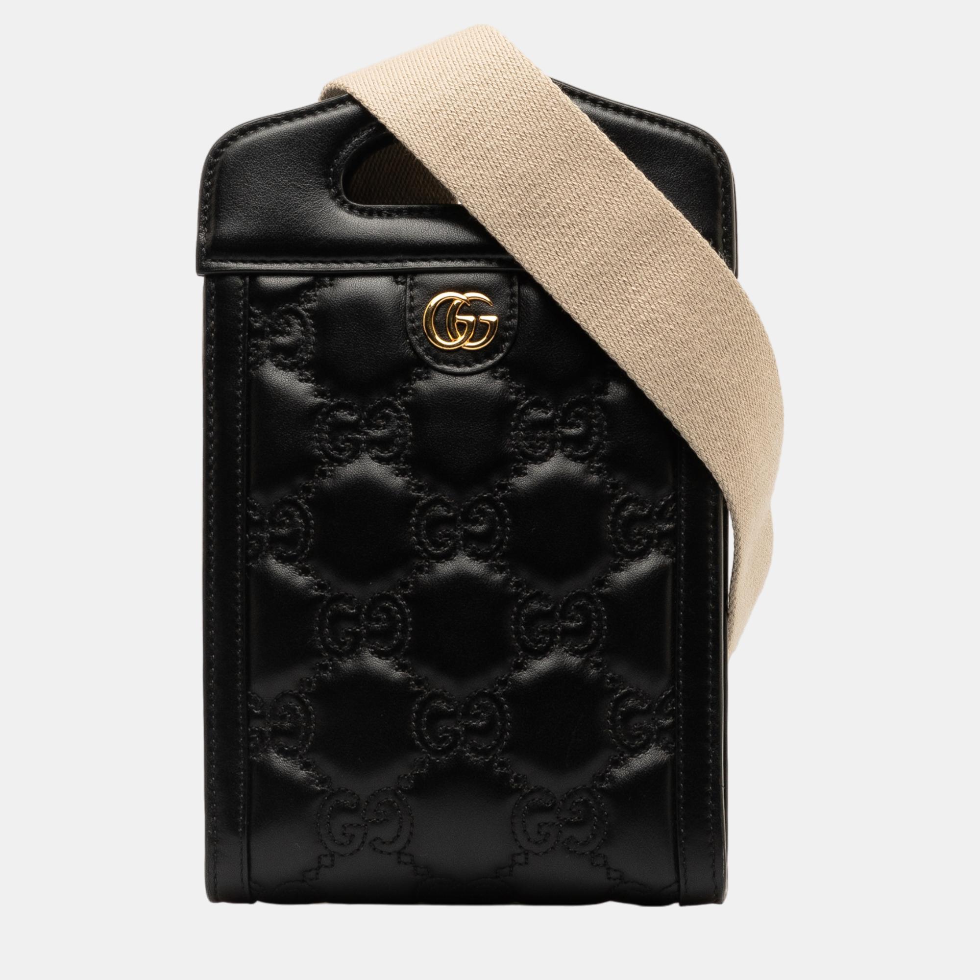 Gucci black gg matelasse mini bag