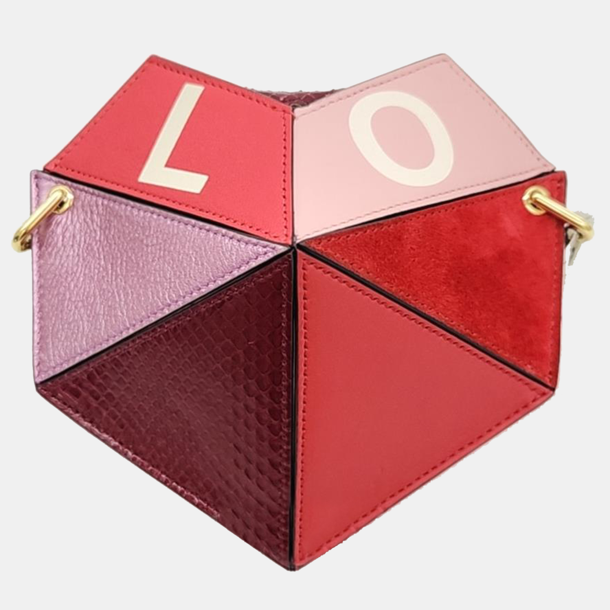 Gucci multicolor leather valentine's day small heart crossbody bag