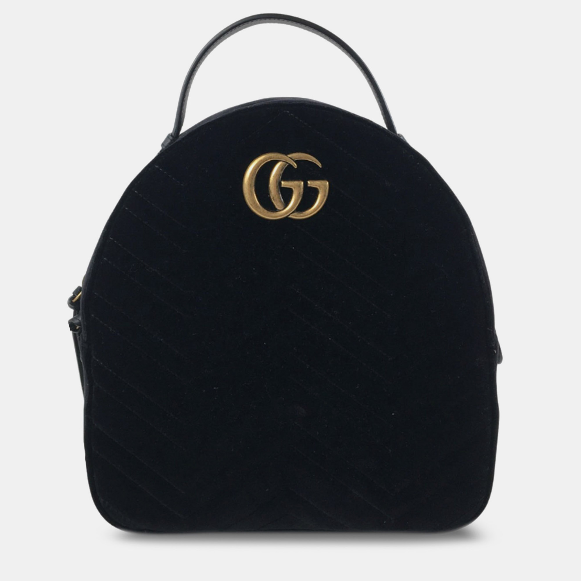 Gucci small velvet gg marmont matelasse backpack