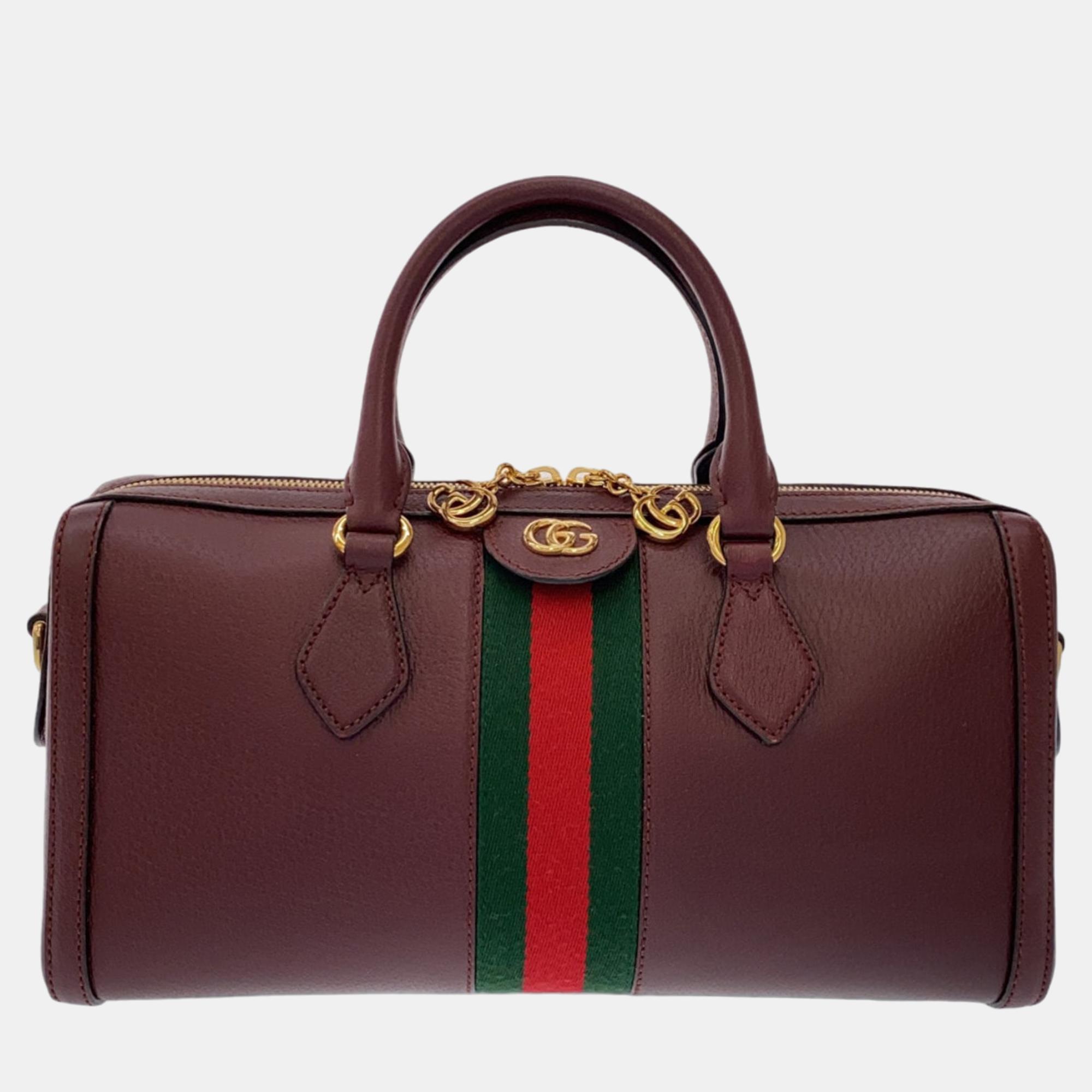 

Gucci Burgundy Leather Ophidia Satchel