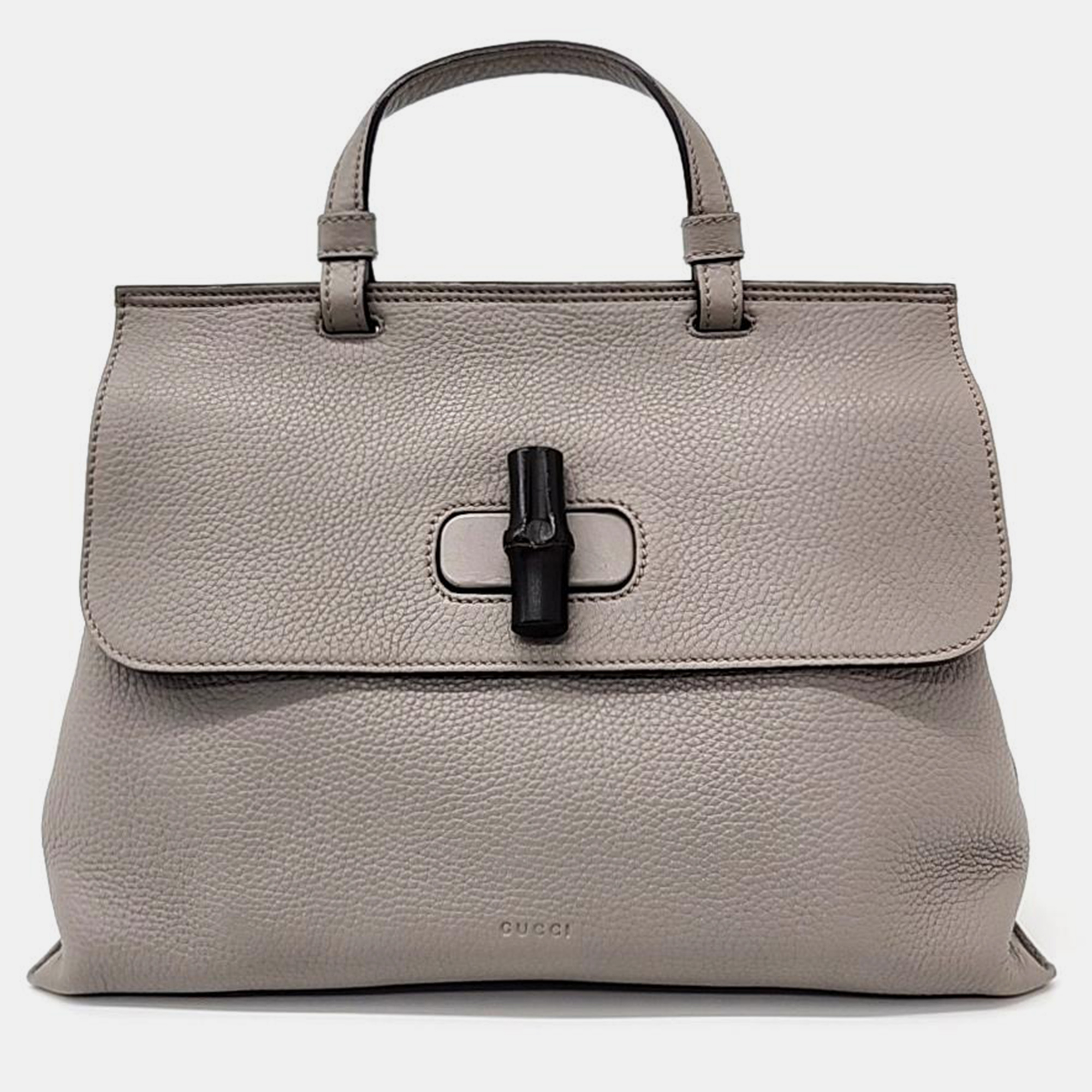 Gucci mocha grey leather daily tote bag
