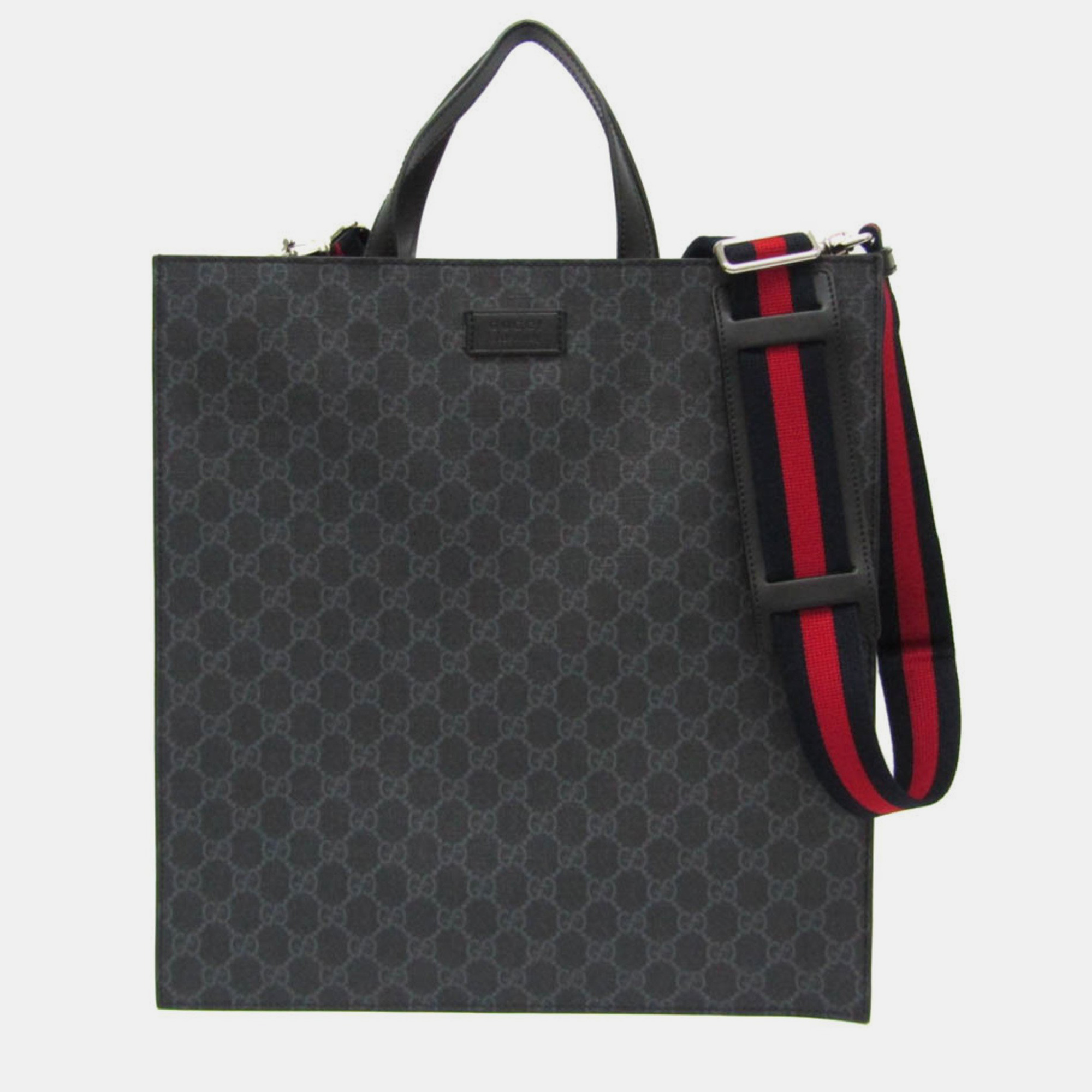Gucci black canvas gg supreme tall tote bag