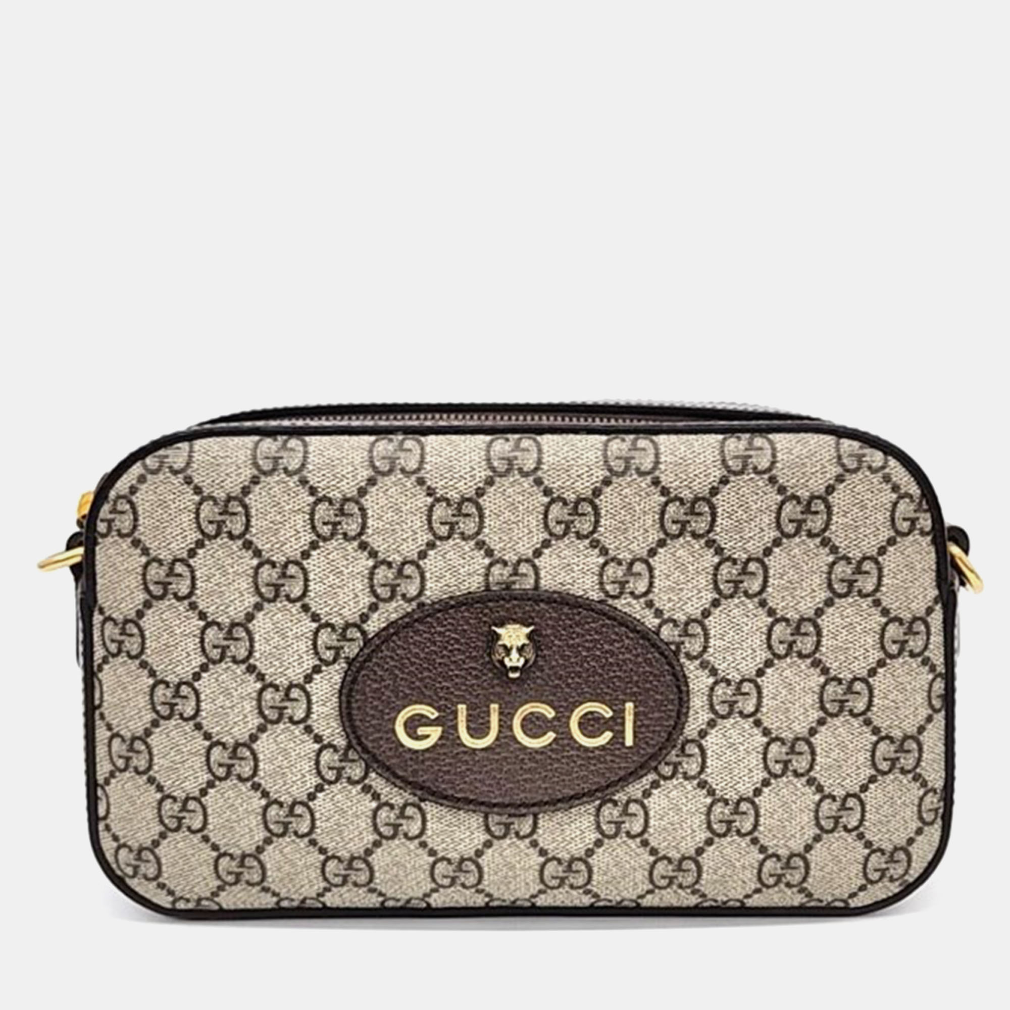 Gucci beige gg supreme canvas messenger bag