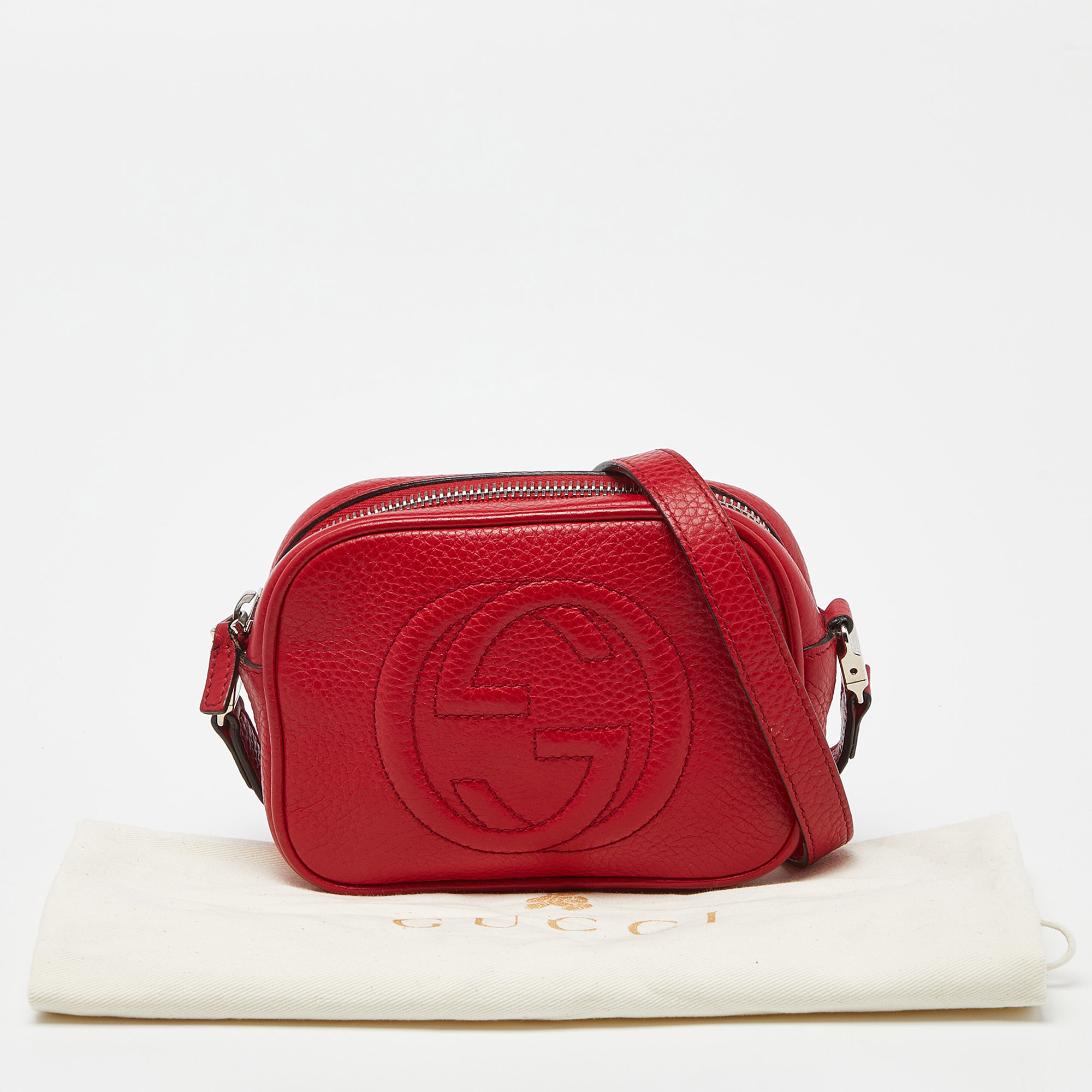 Gucci Red Leather Soho Crossbody Bag