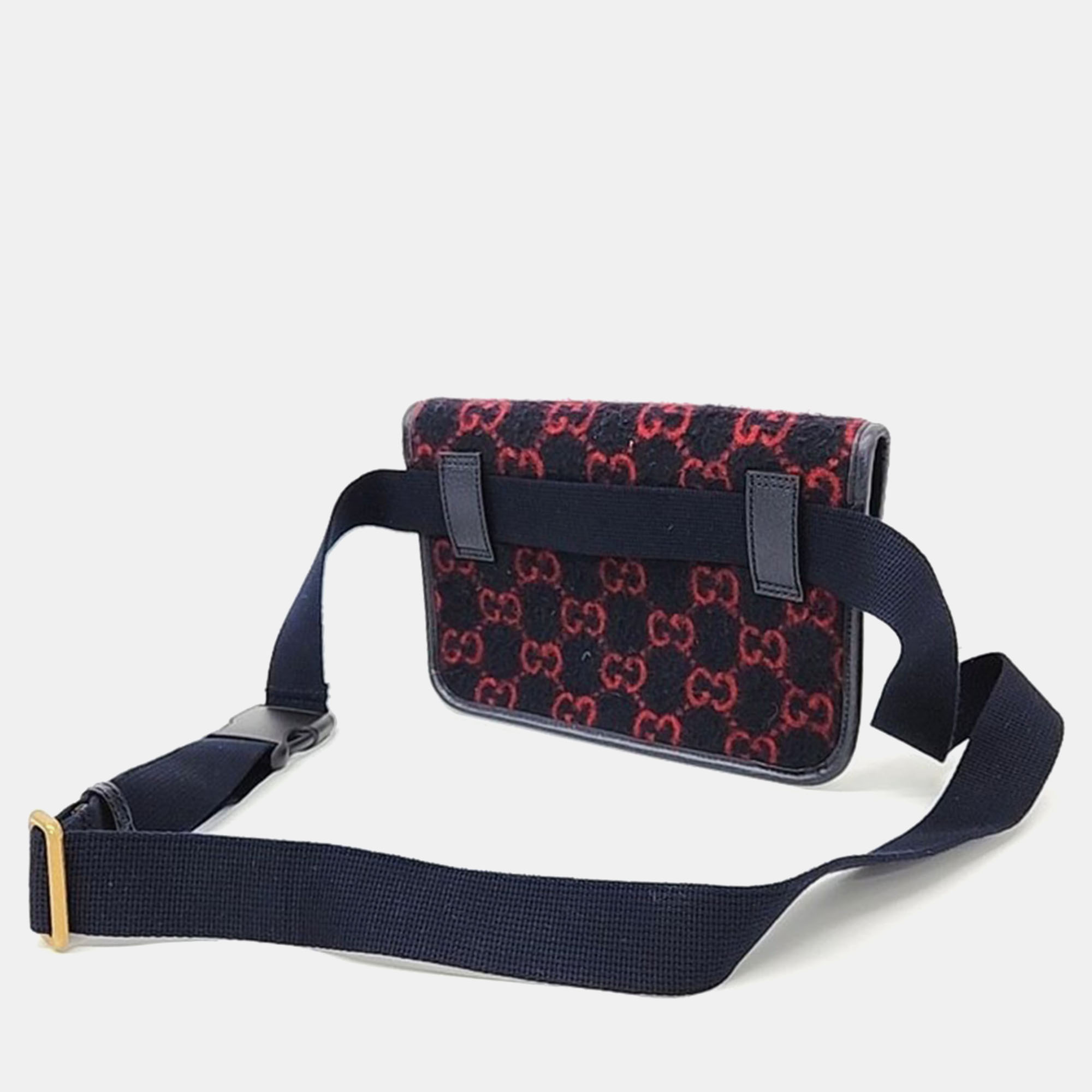 Gucci Navy GG Wool Belt Bag