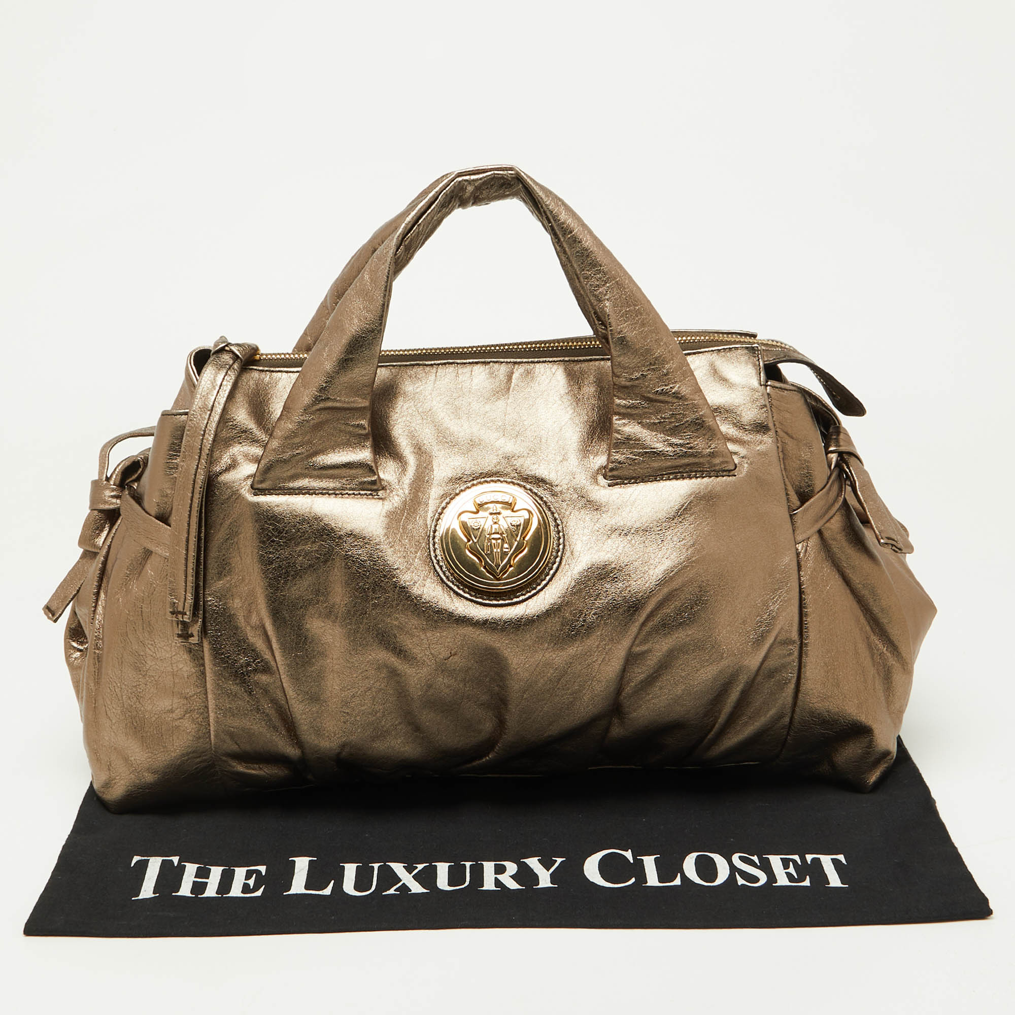 Gucci Metallic Gold Leather Hysteria Tote