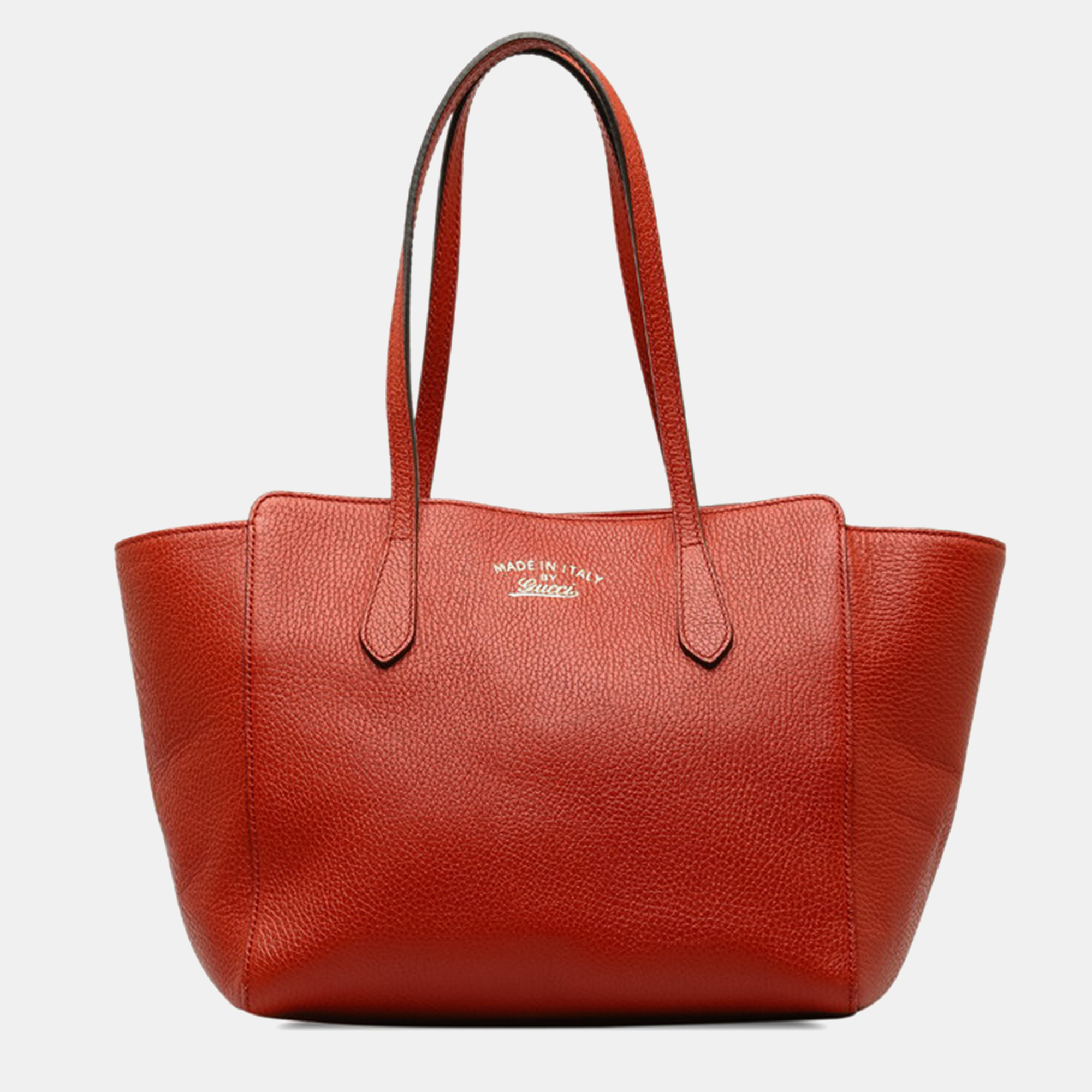 Gucci red leather swing tote bag