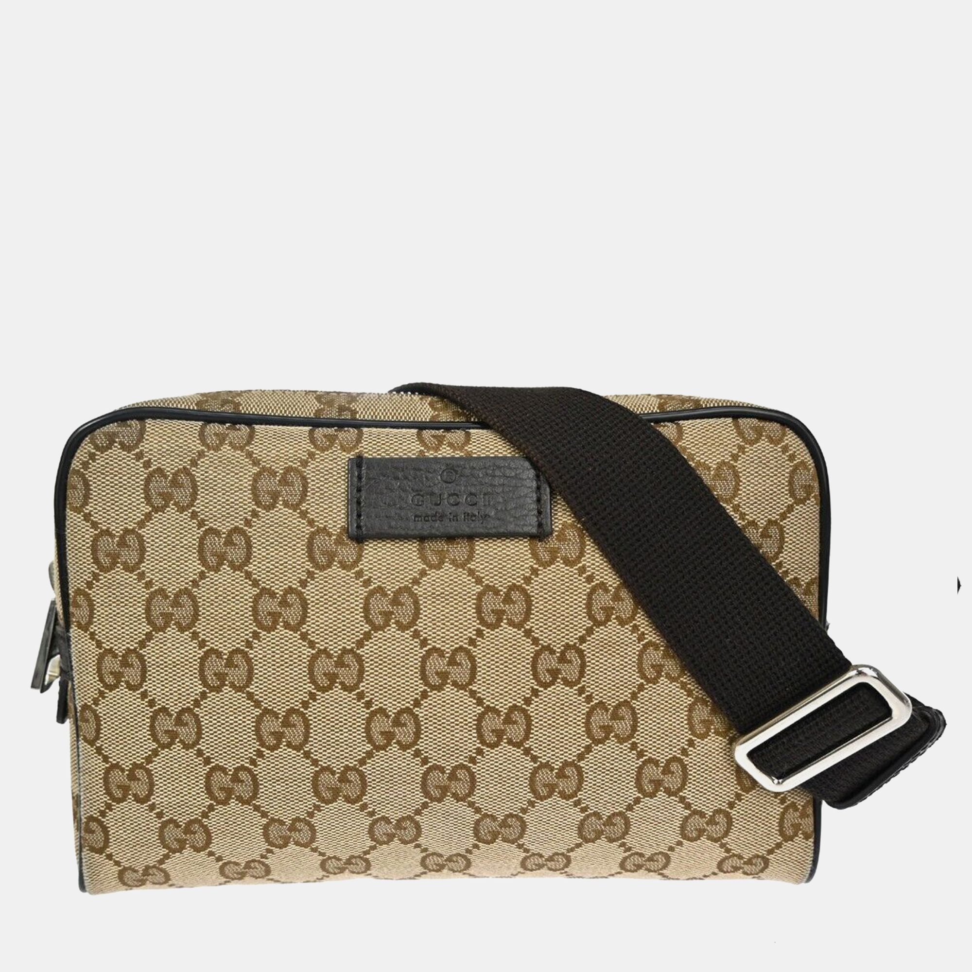 Gucci beige gg canvas belt bag