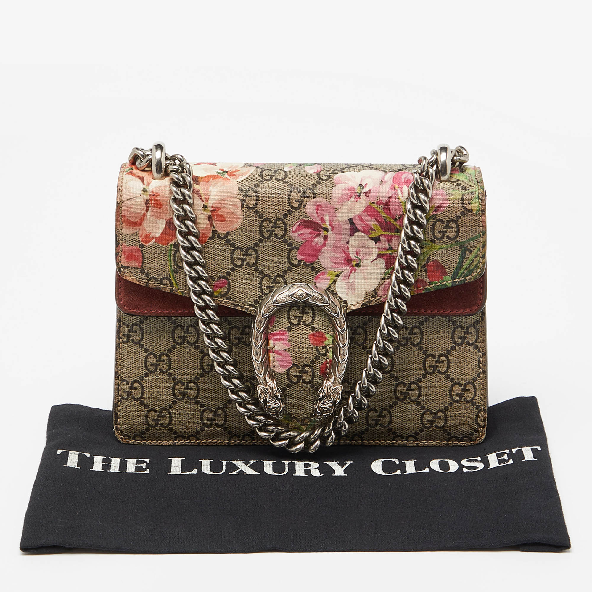 Gucci Multicolor GG Supreme Canvas And Suede Mini Blooms Dionysus Shoulder Bag