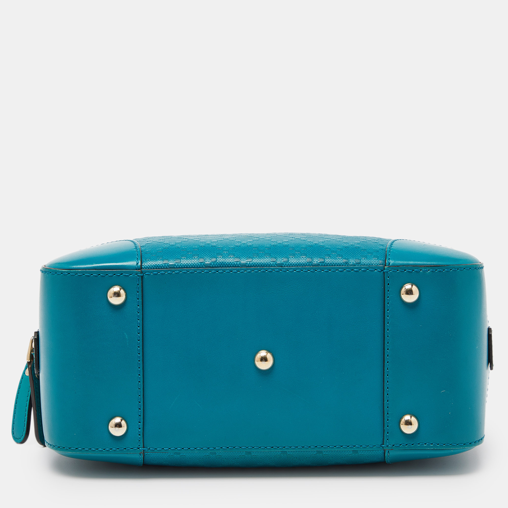 Gucci Turquoise Diamante Leather Small Satchel