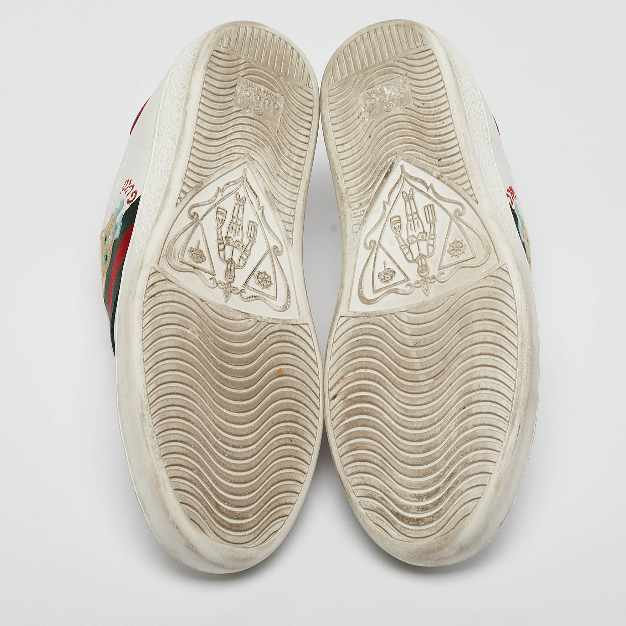 Gucci White Leather Web Ace Low Top Sneakers Size 36