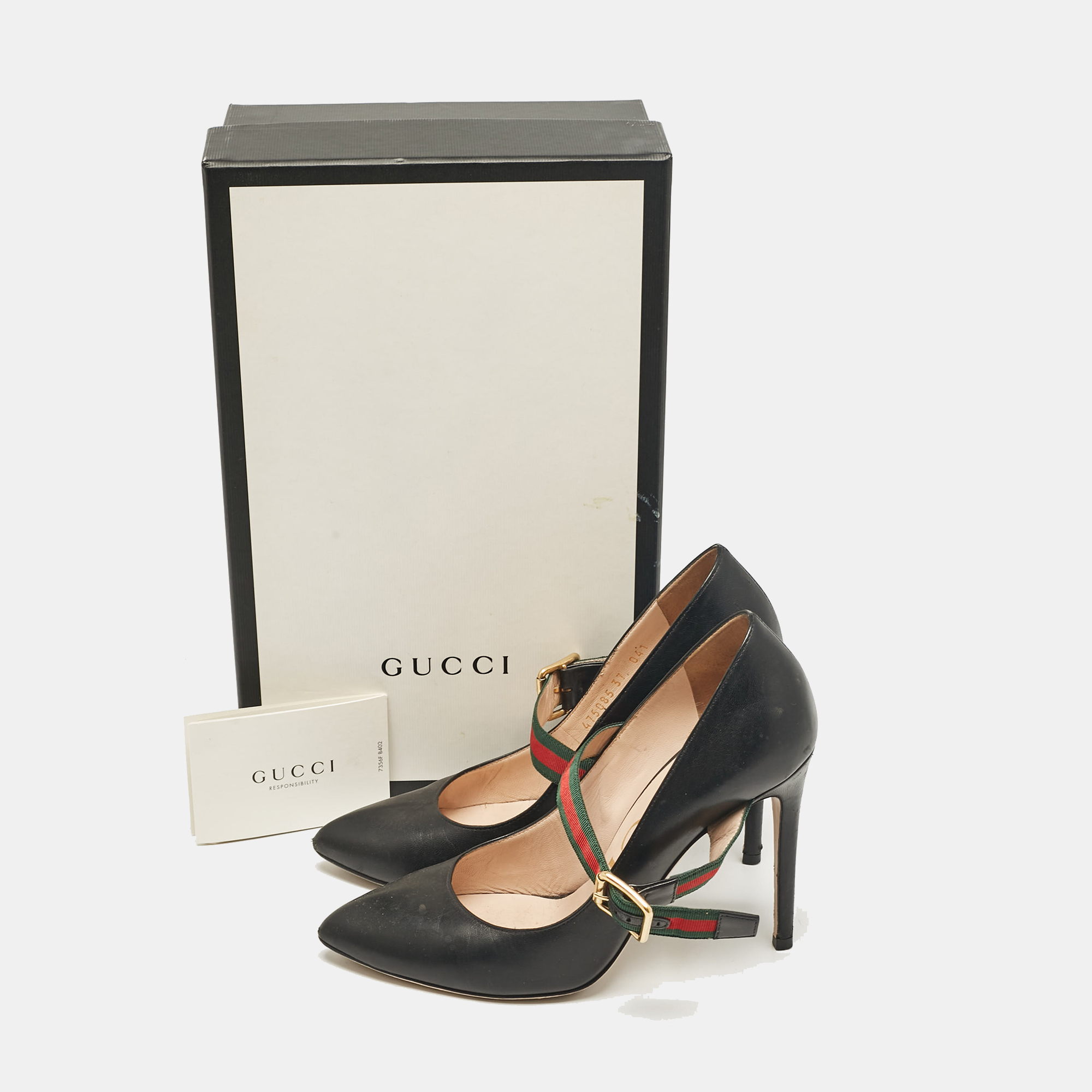 Gucci Black Leather Mary Jane Sylvie Pumps Size 37