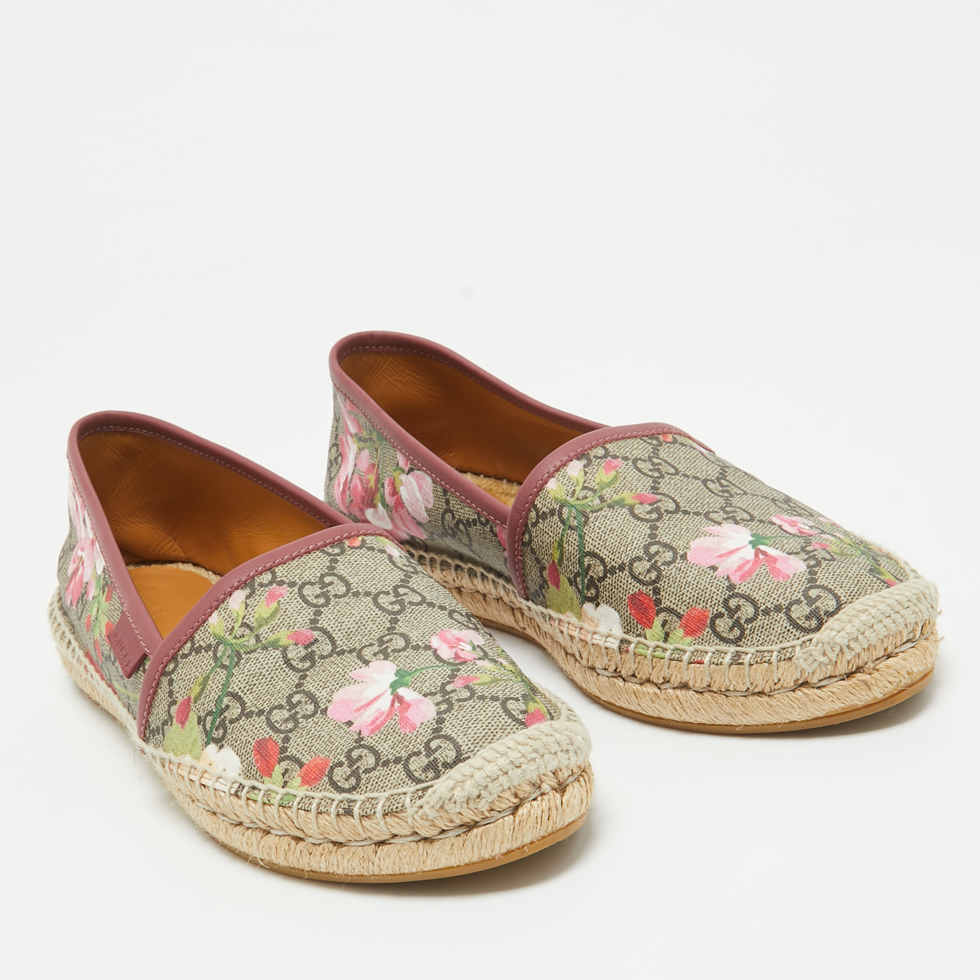 Gucci Multicolor Canvas Espadrille Flats Size 38