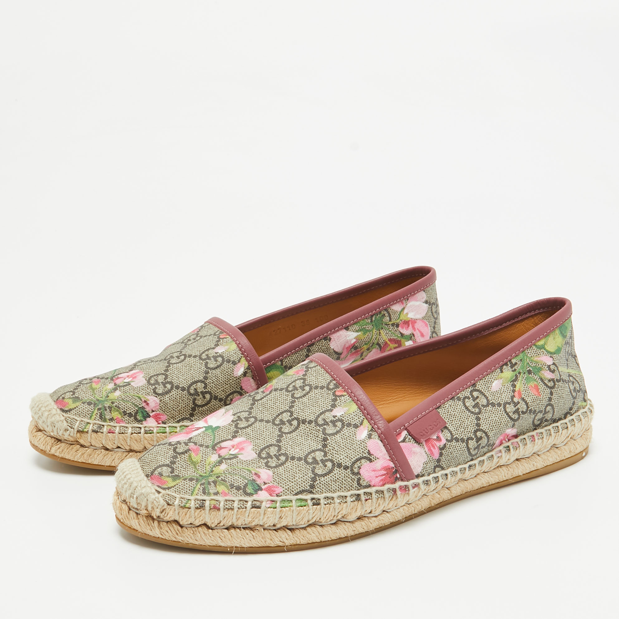 Gucci Multicolor Canvas Espadrille Flats Size 38