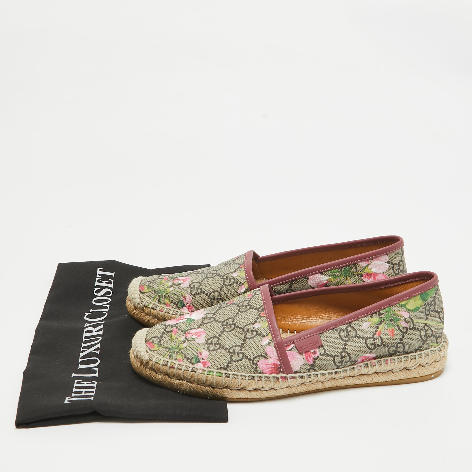 Gucci Multicolor Canvas Espadrille Flats Size 38