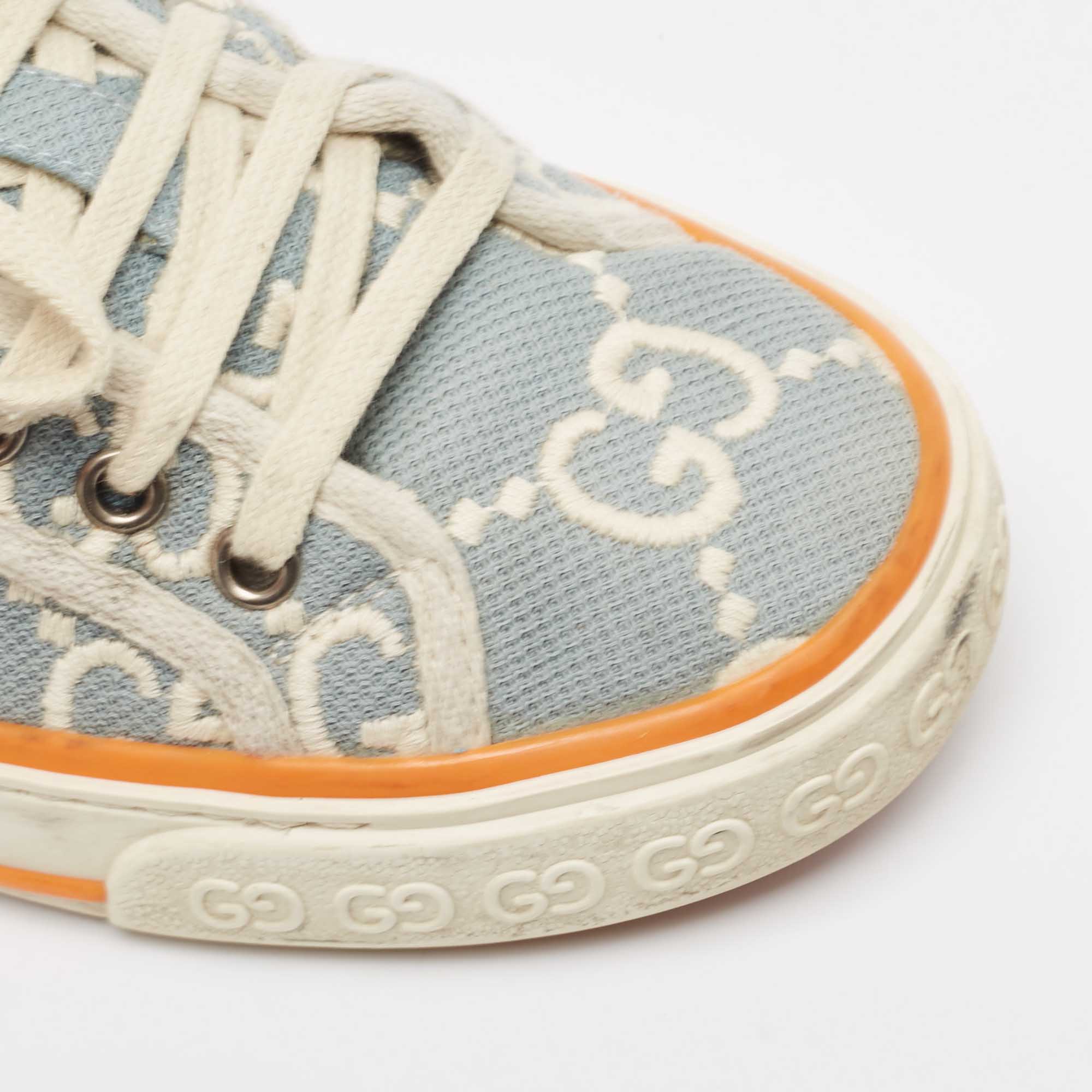 Gucci Blue/White GG Canvas Tennis 1977 Sneakers Size 38