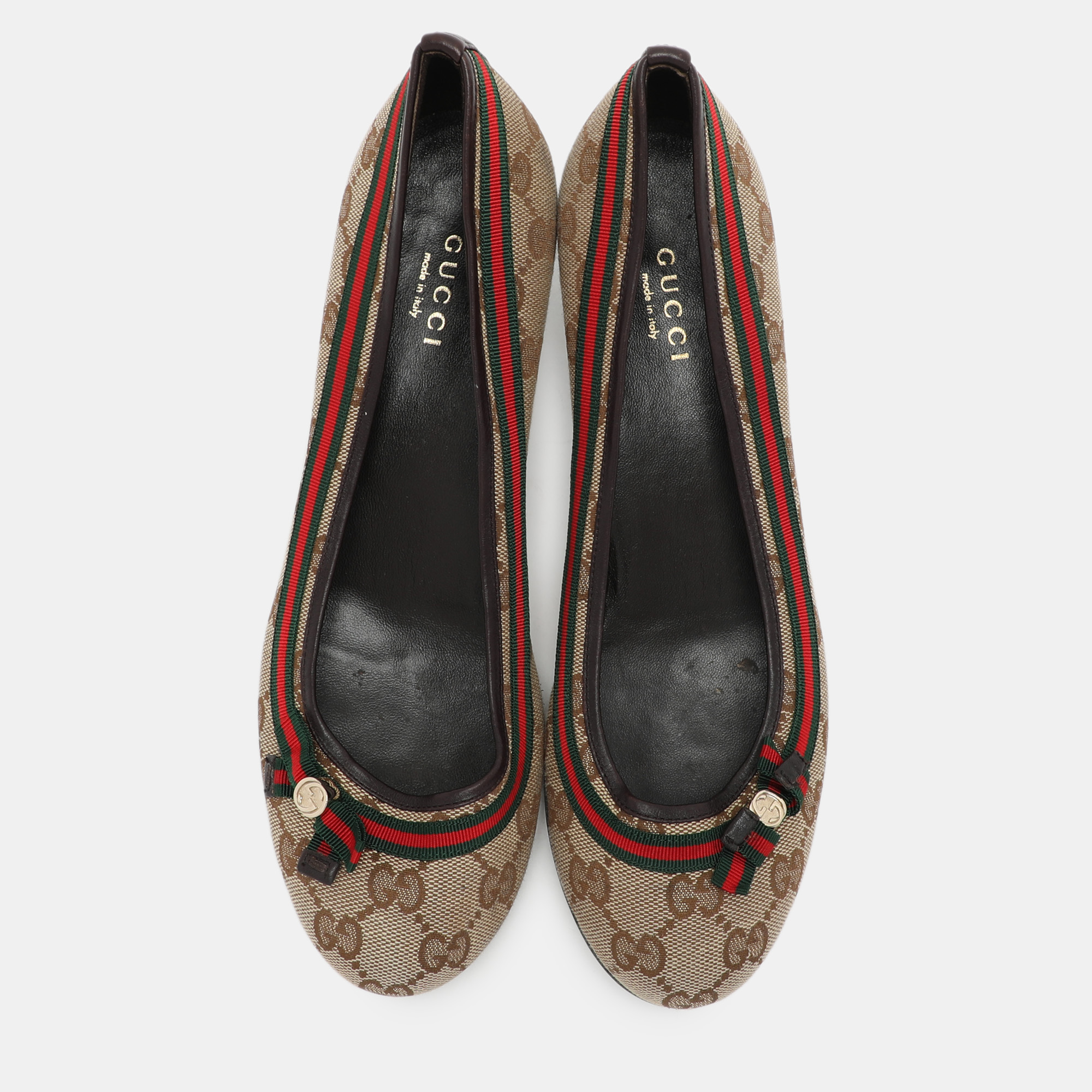 Gucci Beige/Brown GG Canvas Mayfair Pumps Size 37