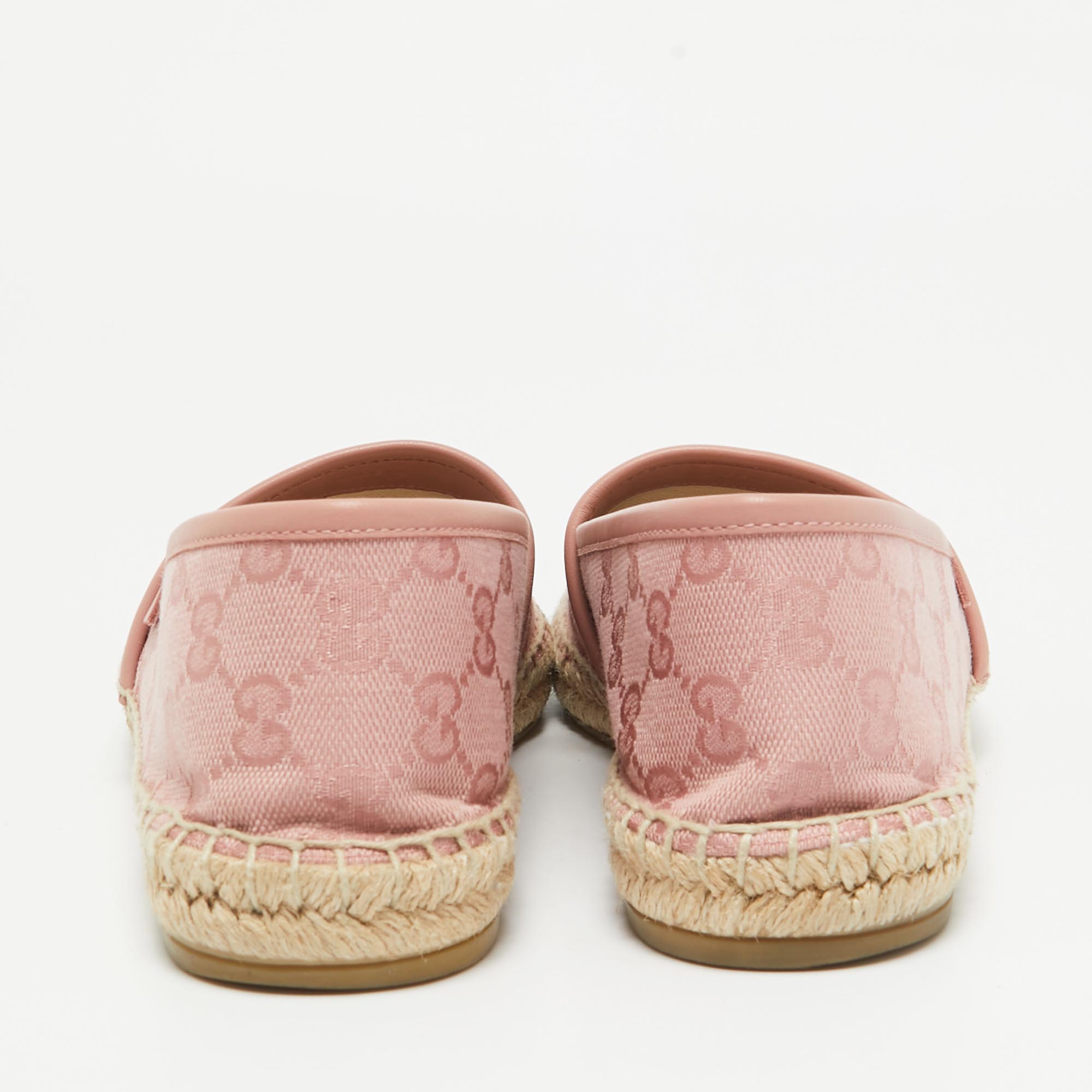 Gucci Pink GG Canvas Espadrille Flats Size 37