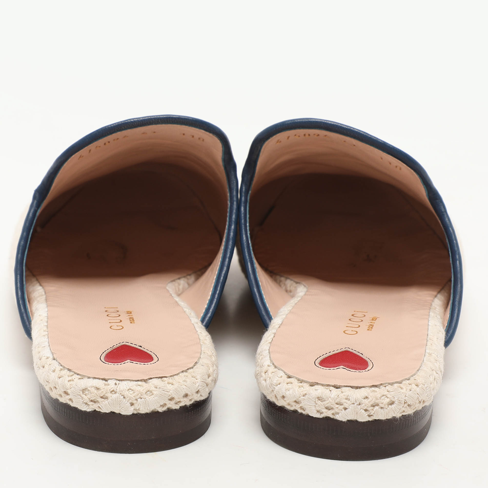 Gucci Cream Cotton Knit Crochet Princetown Mules Size 41