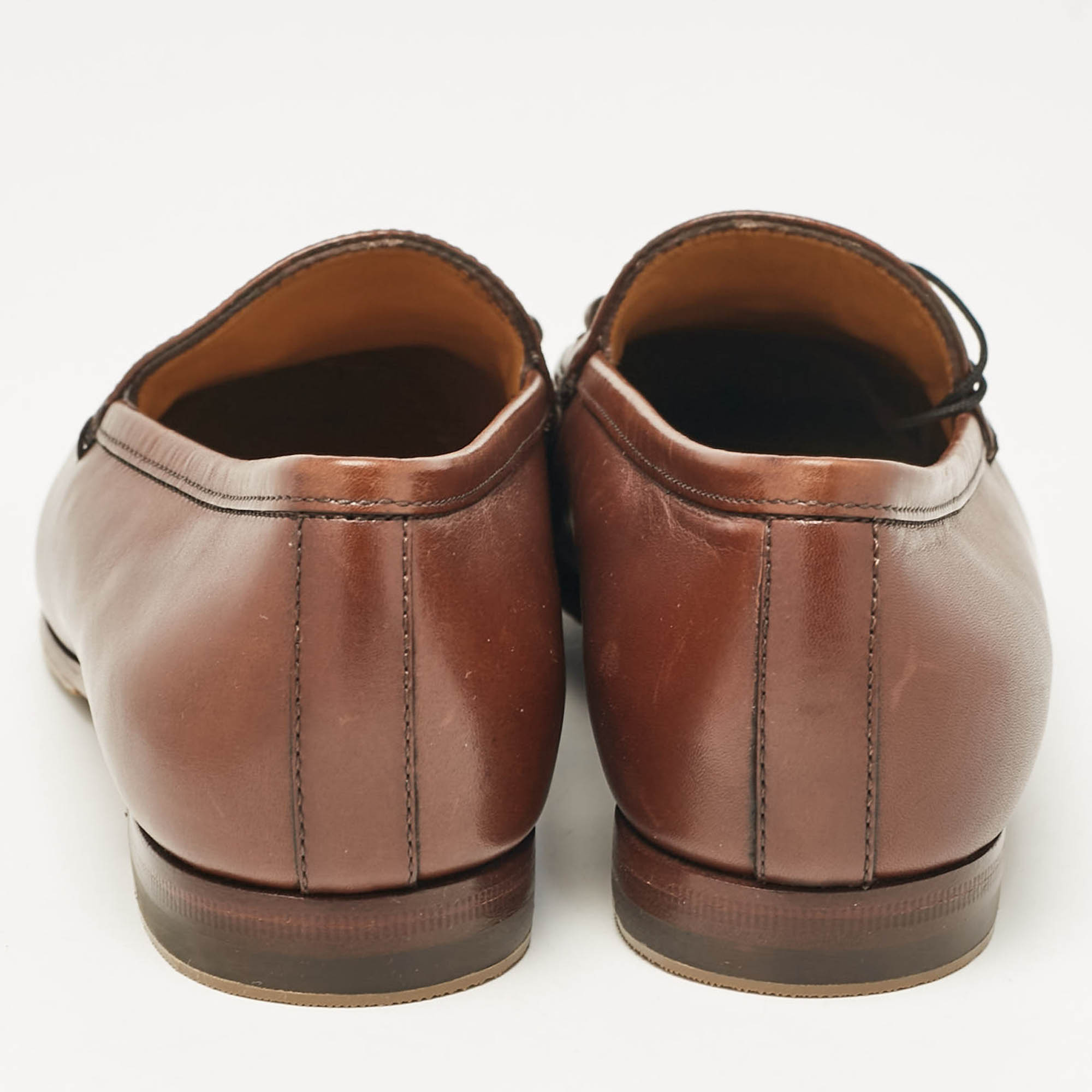 Gucci Brown Leather Horsebit Loafers Size 36.5