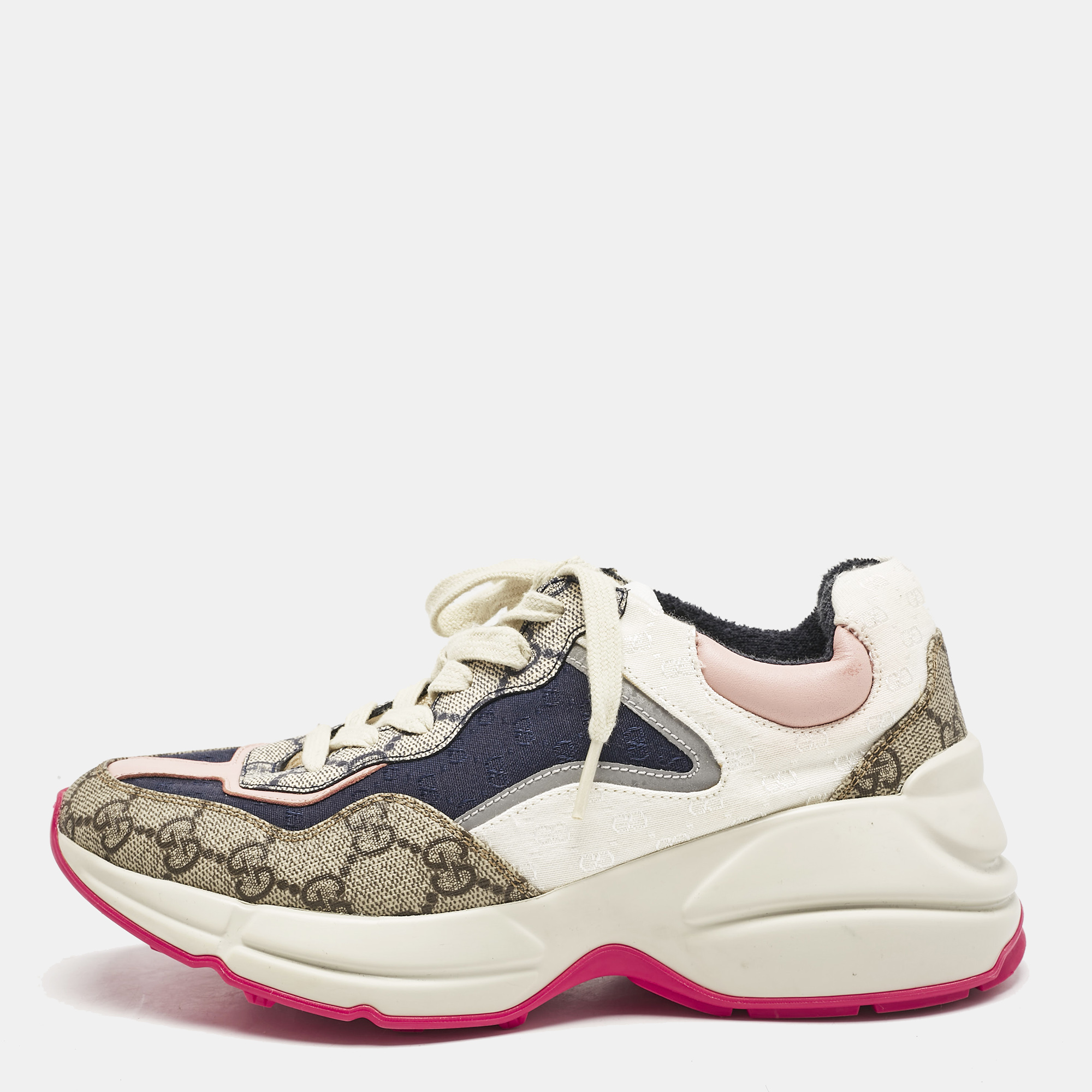 Gucci Multicolor GG Supreme Canvas and Leather Rhyton Sneakers Size
Gucci Multicolor GG Supreme Canvas and Leather Rhyton Sneakers Size