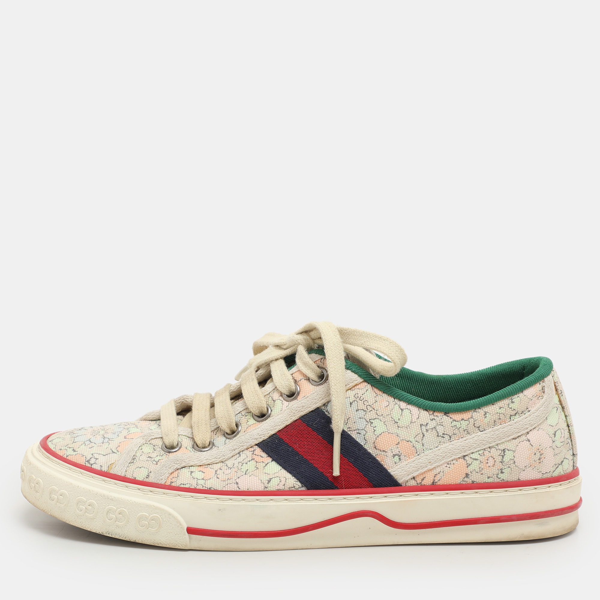 Gucci Multicolor Floral Print Canvas Tennis 1977 Low Top Sneakers Size 37
Gucci Multicolor Floral Print Canvas Tennis 1977 Low Top Sneakers Size 37