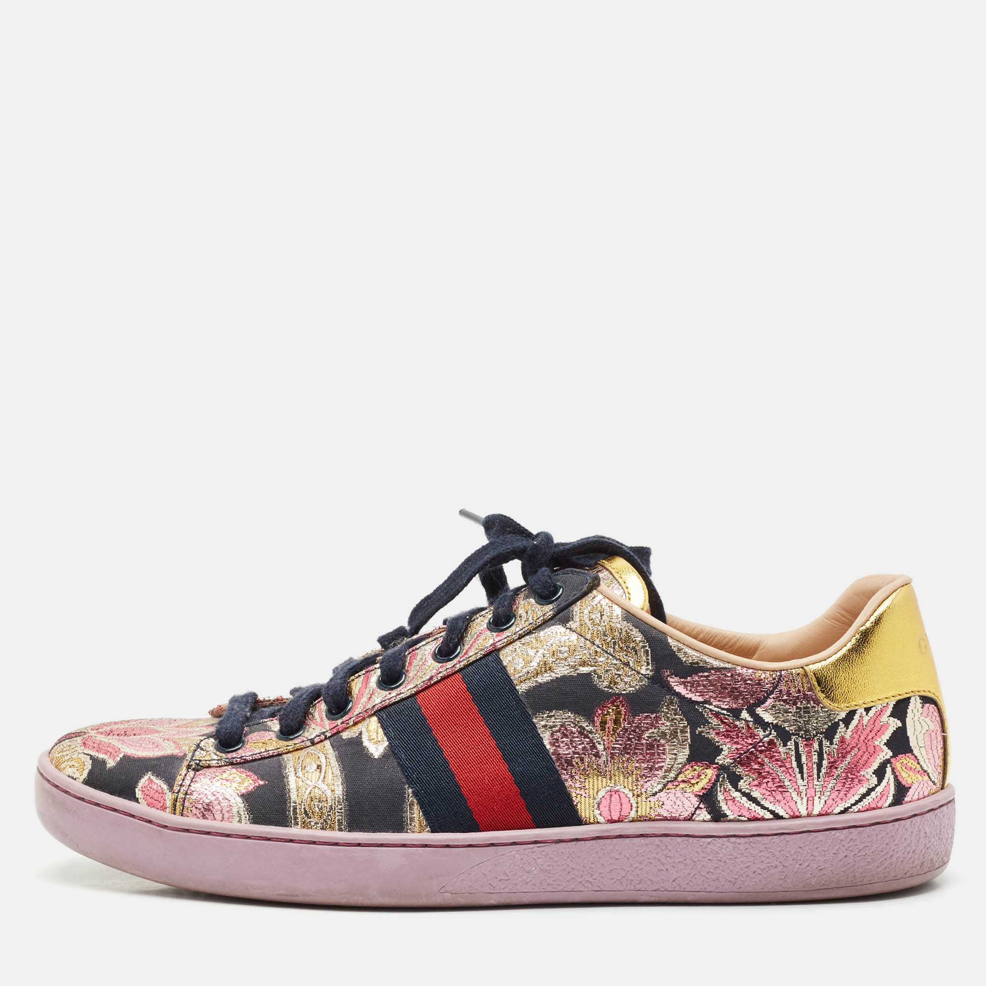 Gucci Multicolor Canvas and Leather GG Floral Ace Low Top Sneakers Size
Gucci Multicolor Canvas and Leather GG Floral Ace Low Top Sneakers Size