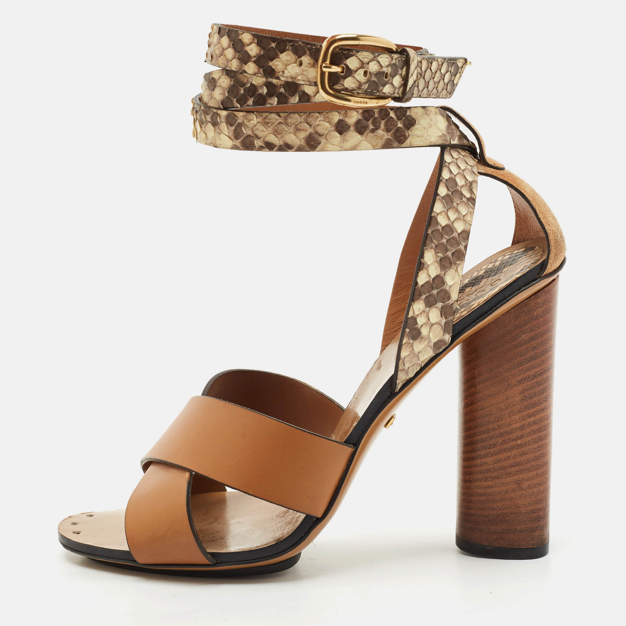 Gucci Brown Python and Leather Crisscross Ankle Strap Sandals Size
Gucci Brown Python and Leather Crisscross Ankle Strap Sandals Size