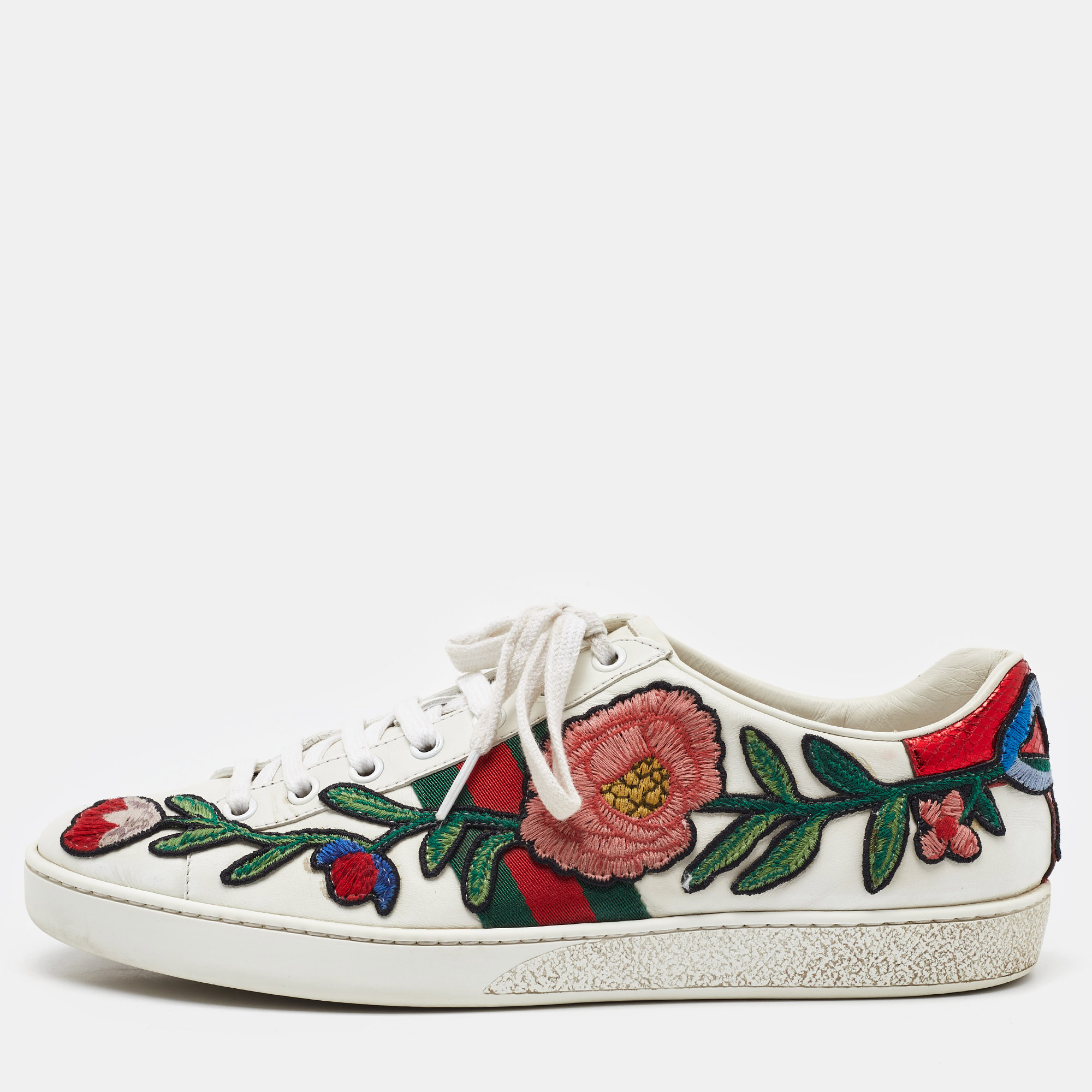 Gucci White Leather Ace Floral Embroidered Low Top Sneakers Size
Gucci White Leather Ace Floral Embroidered Low Top Sneakers Size