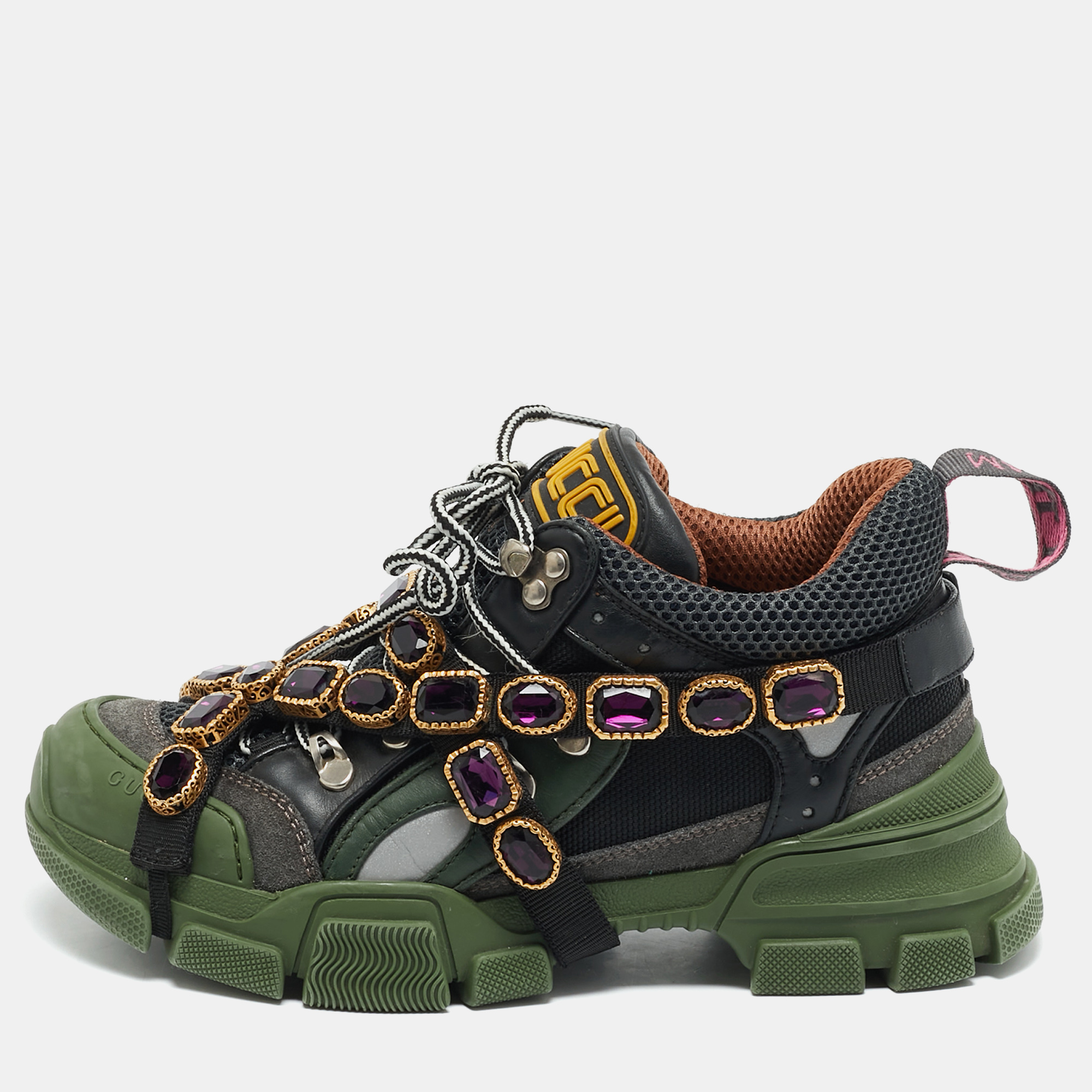Gucci Multicolor Mesh, Suede and Leather Flashtrek Chunky Sneakers Size
Gucci Multicolor Mesh, Suede and Leather Flashtrek Chunky Sneakers Size