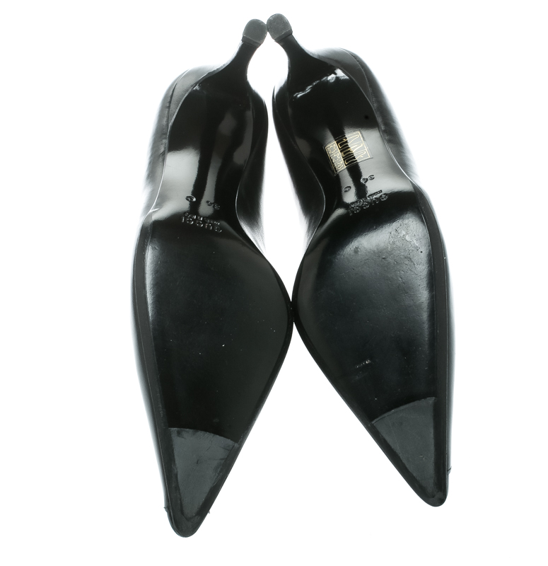Gucci Black Leather Pointed Toe Pumps Size 34