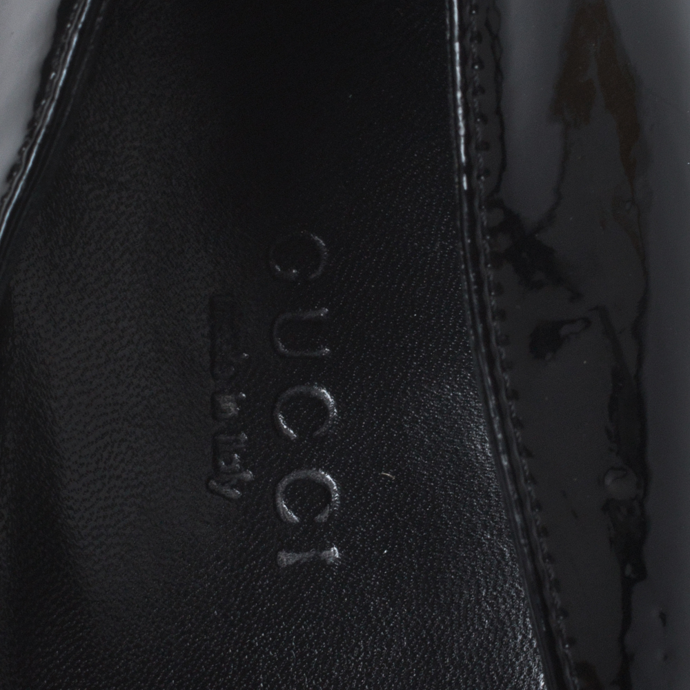 Gucci Black/Iridescent Patent Leather Platform Pumps Size 39.5