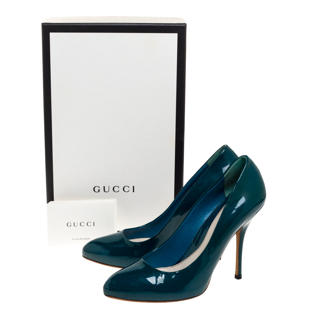 Gucci Green Patent Leather Pumps Size 38