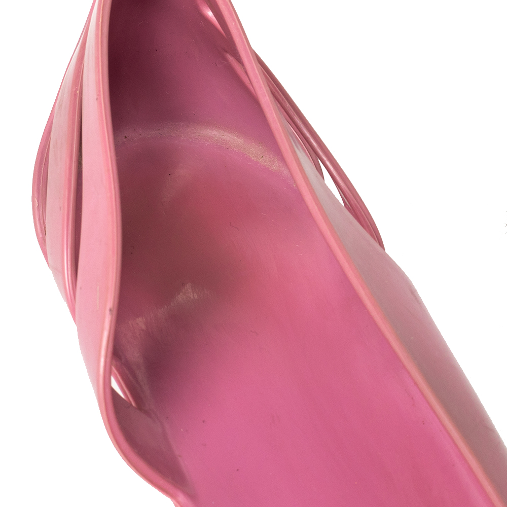 Gucci Pink Jelly Interlocking GG Marola Jelly Ballet Flats Size 37.5