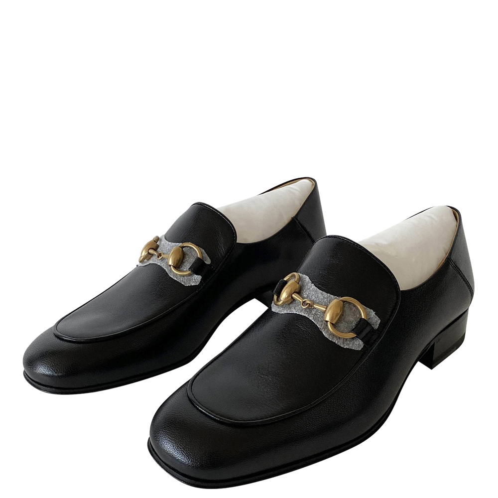 Gucci Black Leather Brixton Loafers Size EU 37