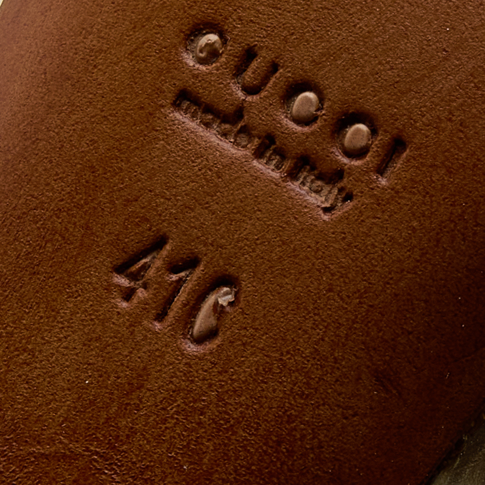 Gucci Metallic Gold Leather Peep Toe Pumps Size 41