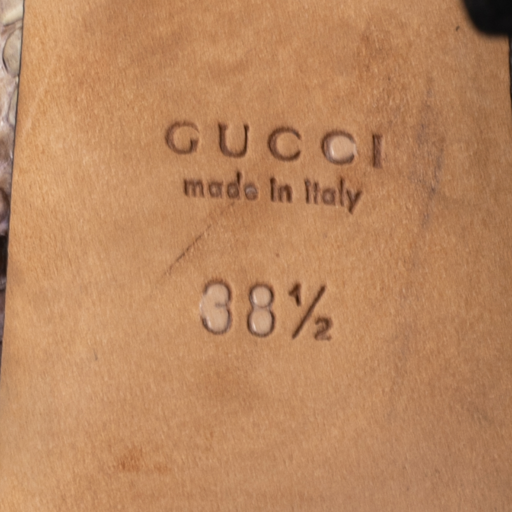 Gucci Multicolor Python Leather Slingback  Pumps Size 38.5