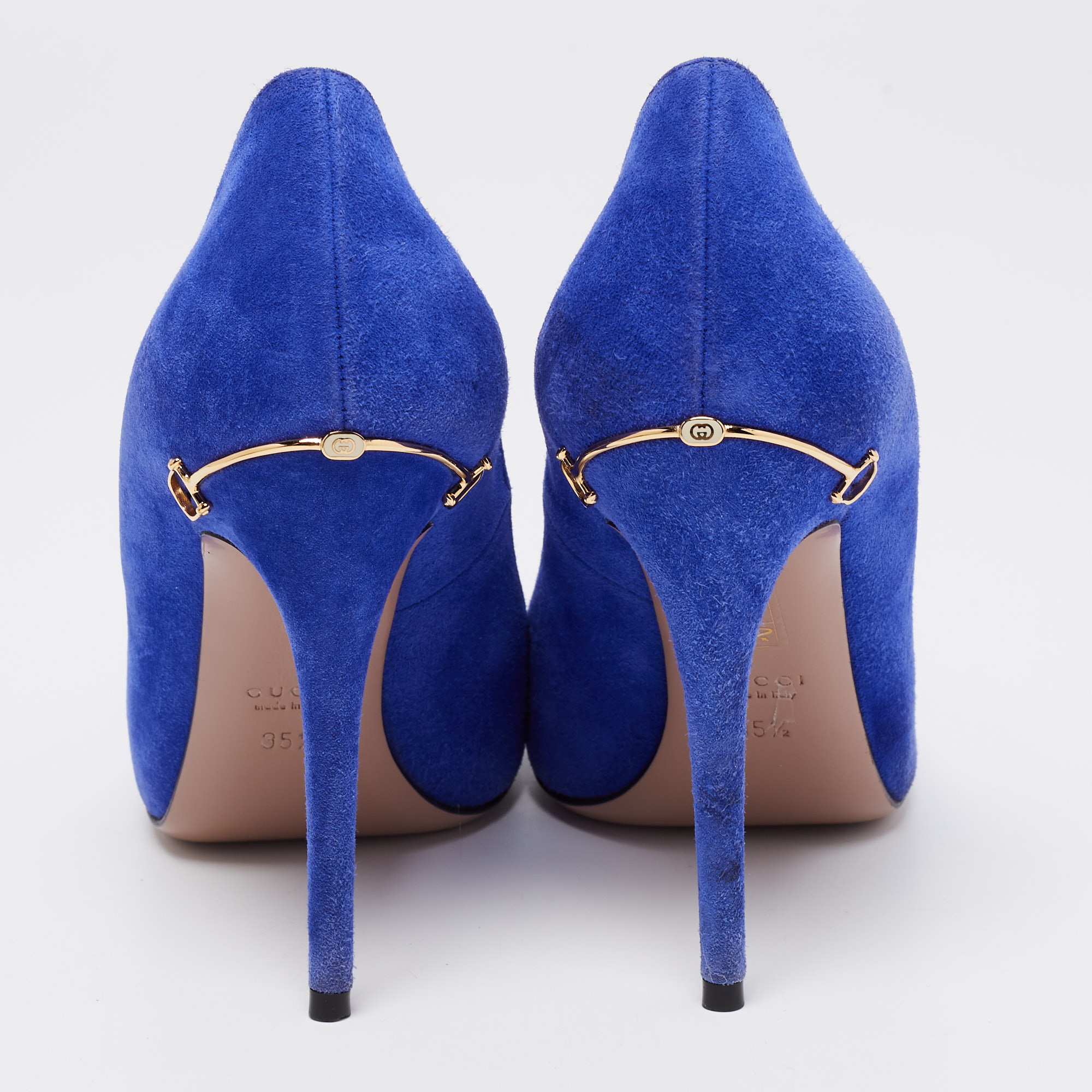 Gucci Blue Suede Pointed Toe Pumps Size 35.5