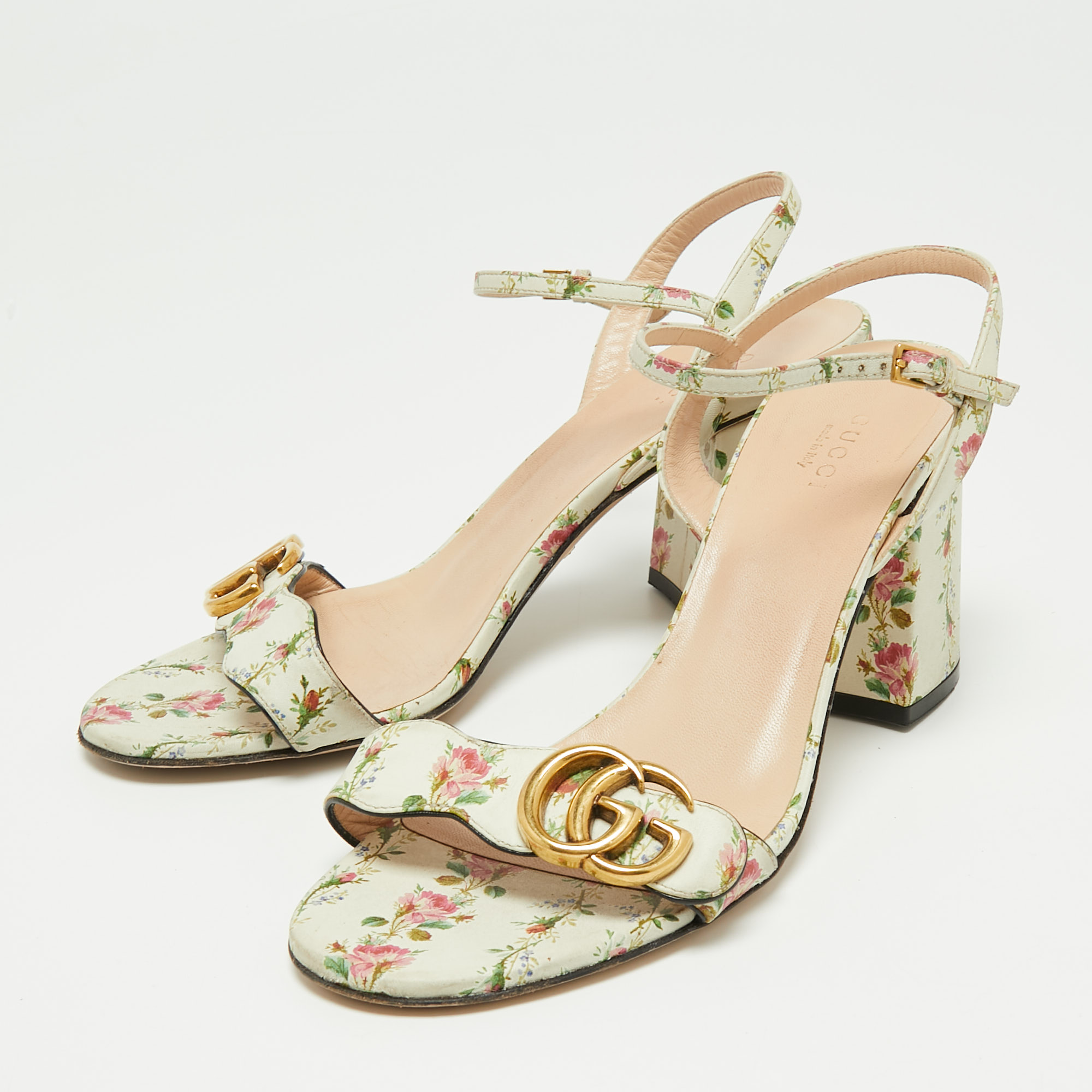 Gucci Multicolor Leather GG Marmont Floral Ankle Strap Sandals Size
Gucci Multicolor Leather GG Marmont Floral Ankle Strap Sandals Size