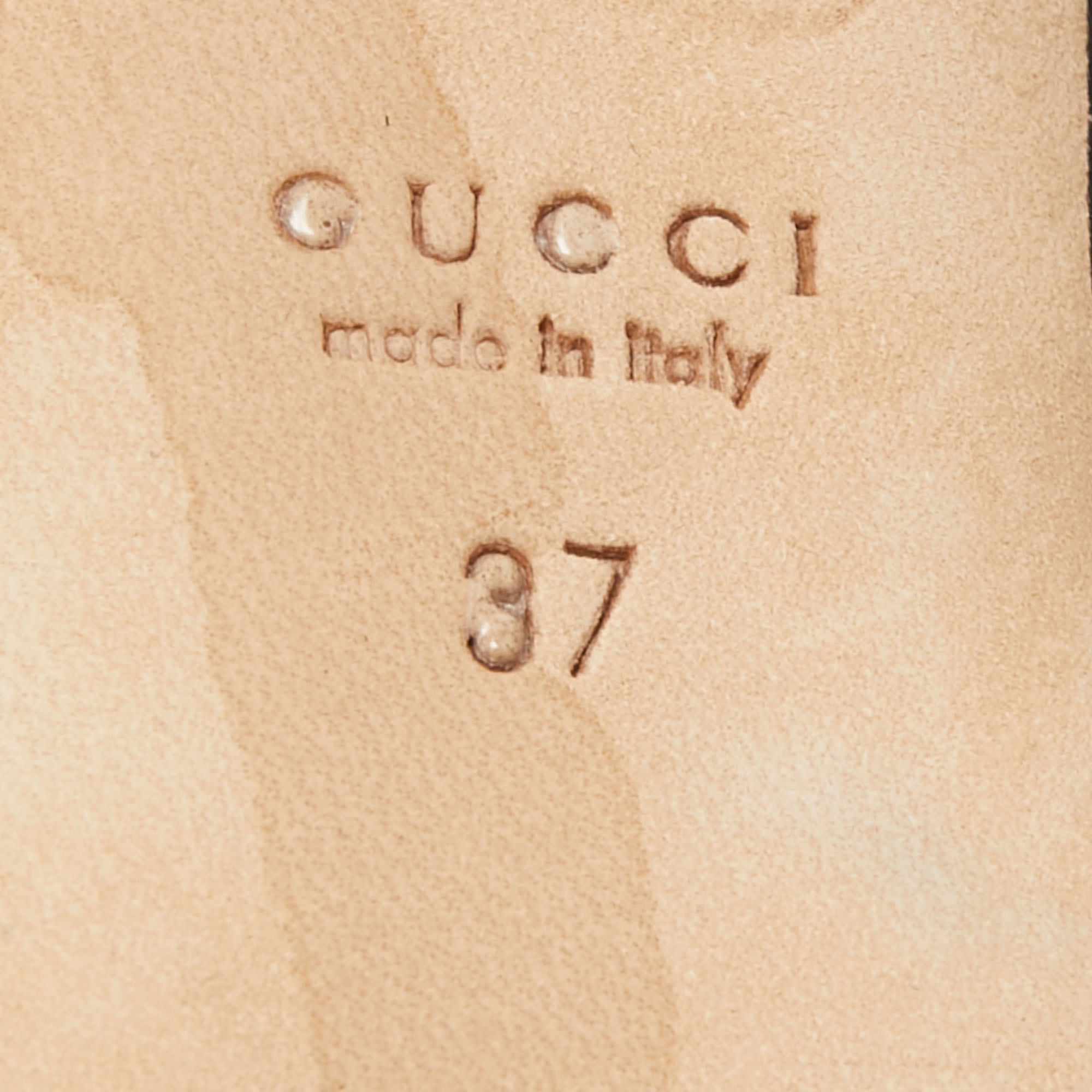 Gucci Brown Guccissima Leather Horsebit Peep Toe Pumps Size 37