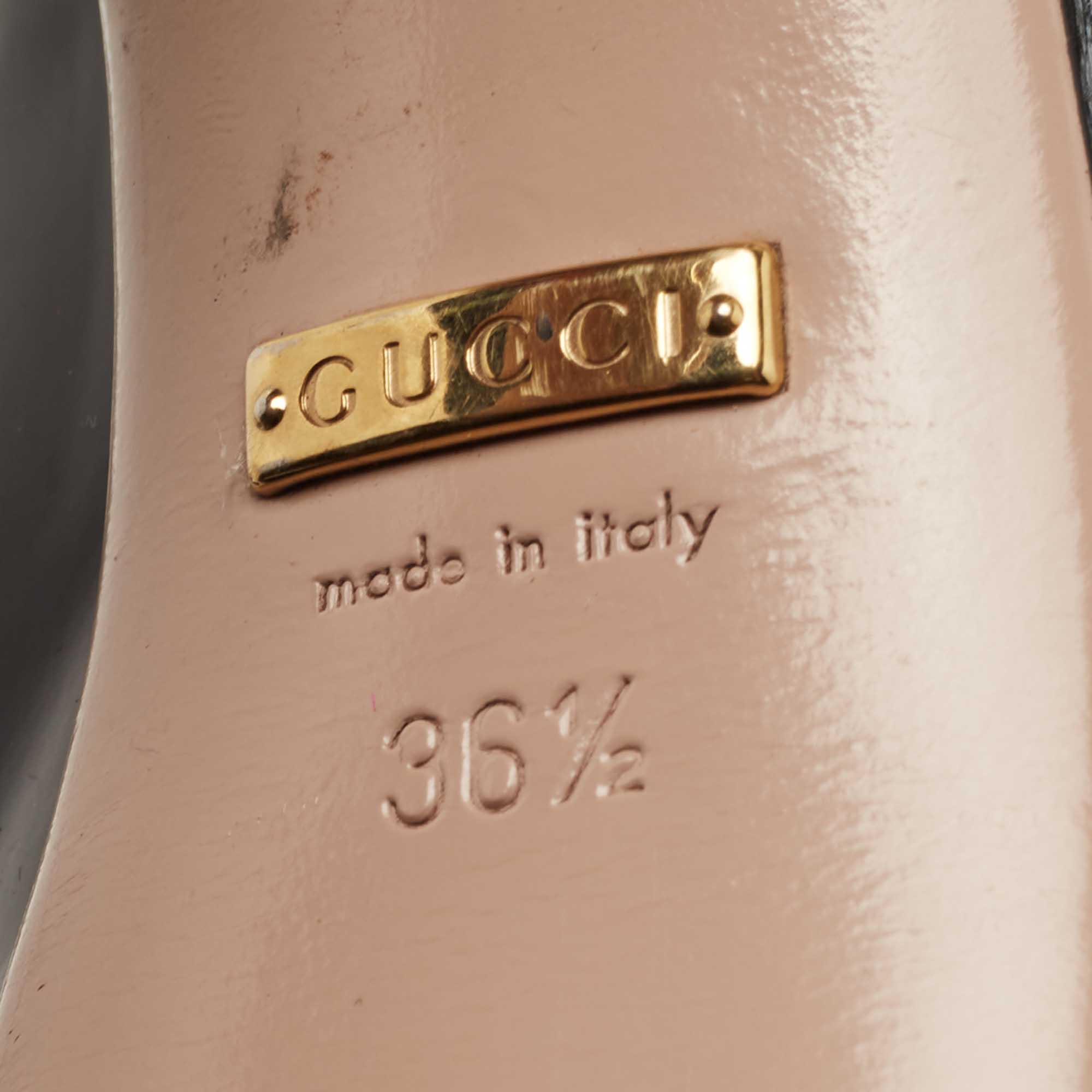 Gucci Black Patent Leather Sofia Pumps Size 36.5