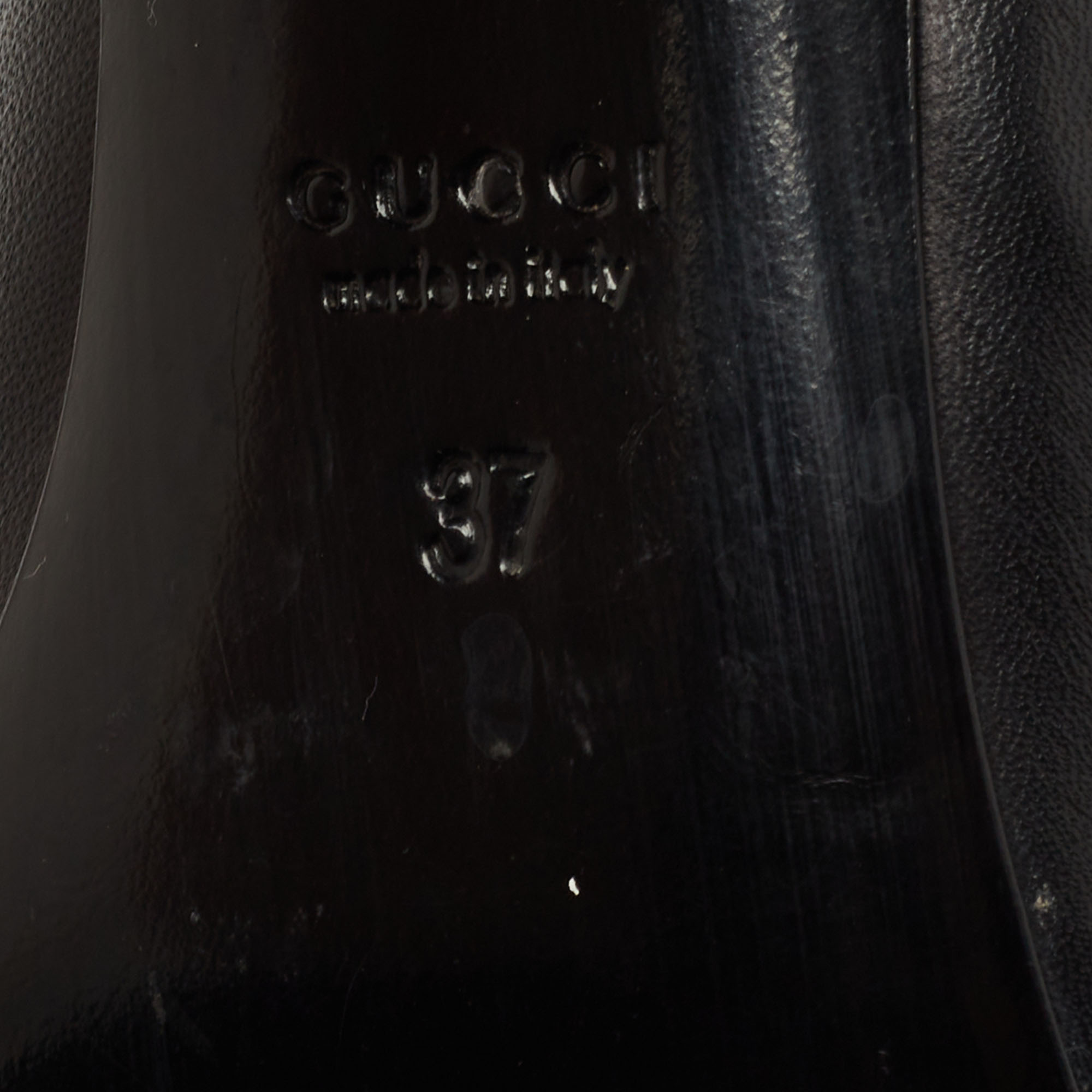 Gucci Black Leather Bamboo Horsebit Pumps Size 37