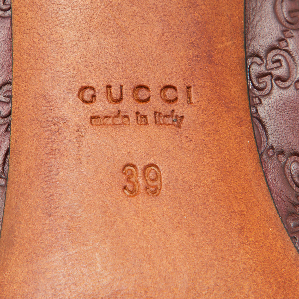Gucci Brown Guccissima Leather Bow Scrunch Pumps Size 39
