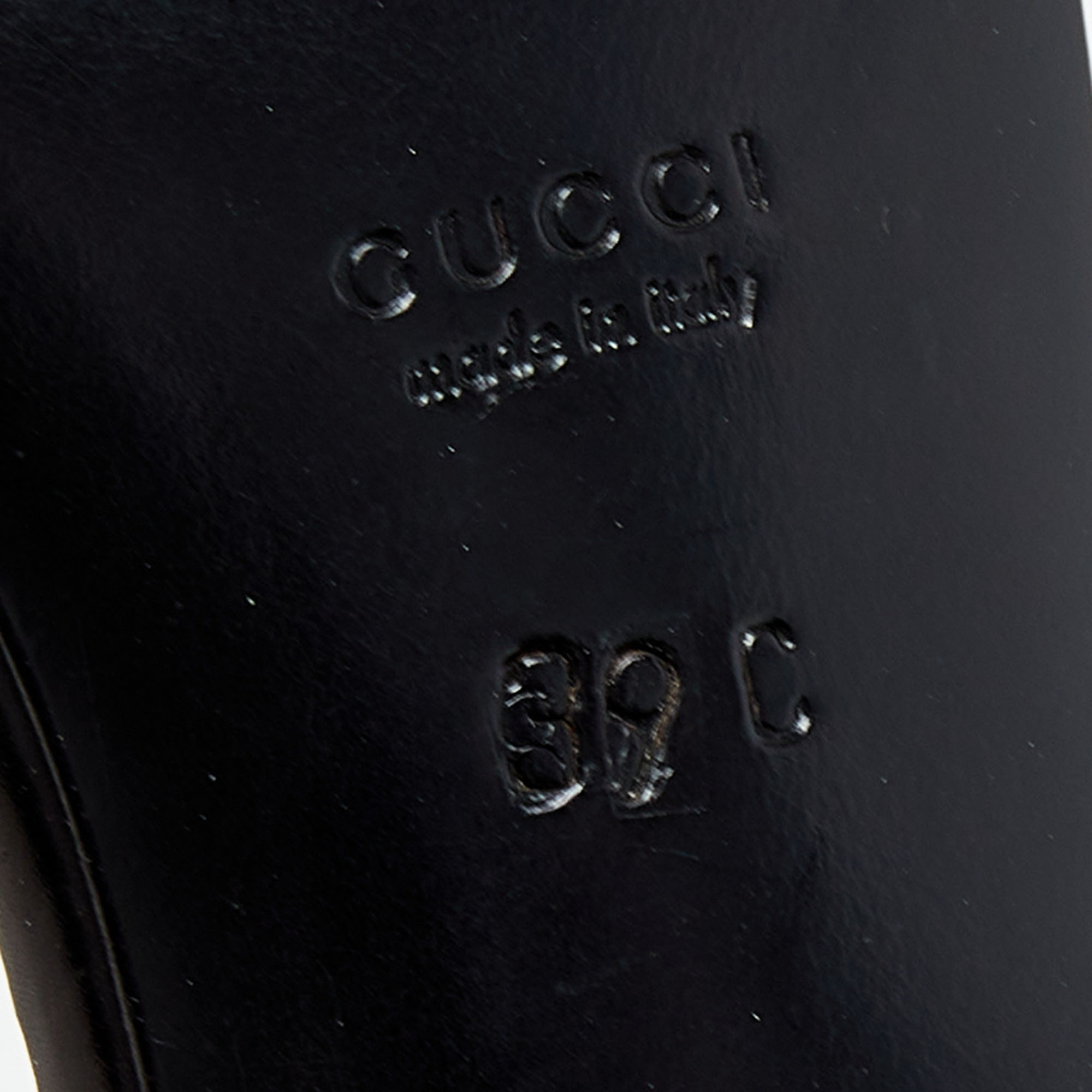 Gucci Black GG Canvas Ankle Strap Sandals Size 39