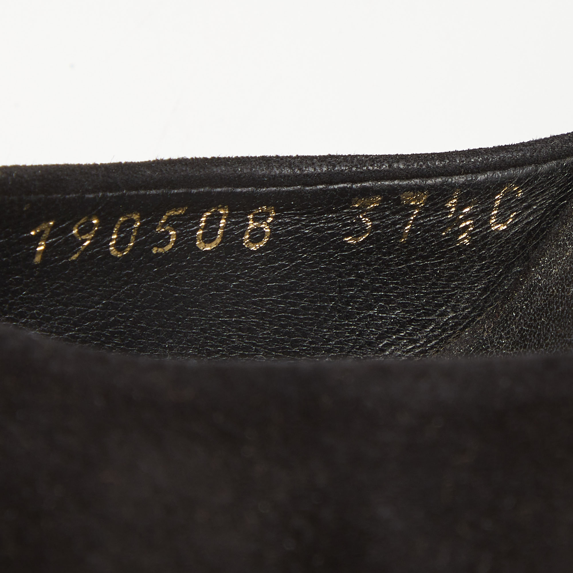Gucci Black Suede Cork Wedge Platform Ankle Strap Sandals Size 37.5