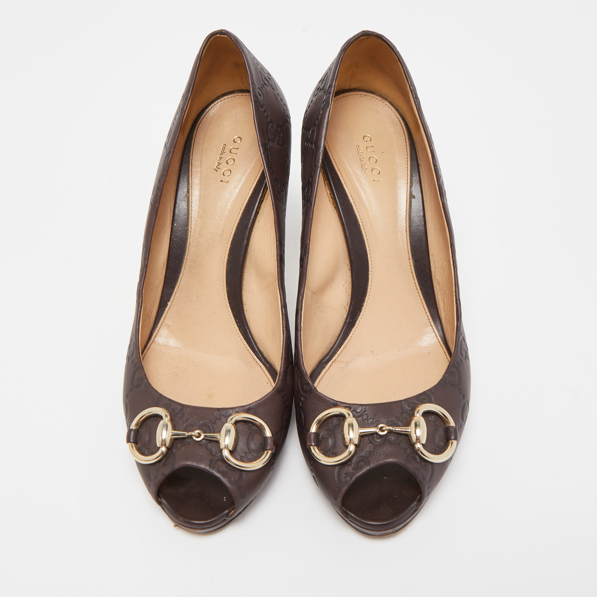 Gucci Brown Guccissima Leather New Hollywood Pumps Size 40