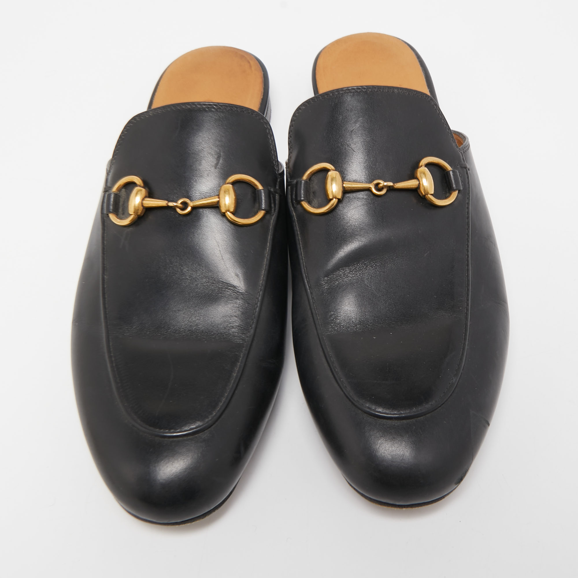 Gucci Black Leather Princetown Mules Size 36