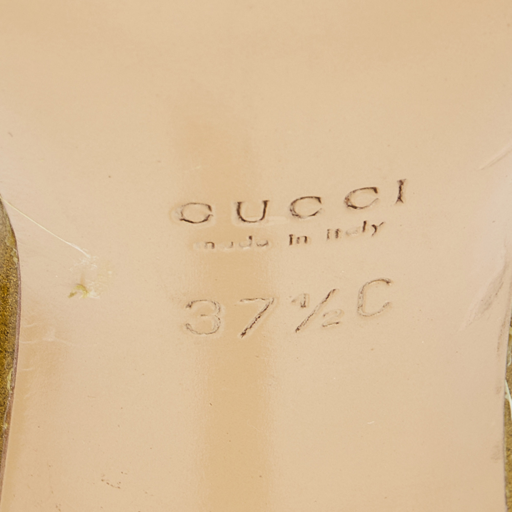 Gucci  Metallic PVC Interlocking G Buckle Slides Size 37.5